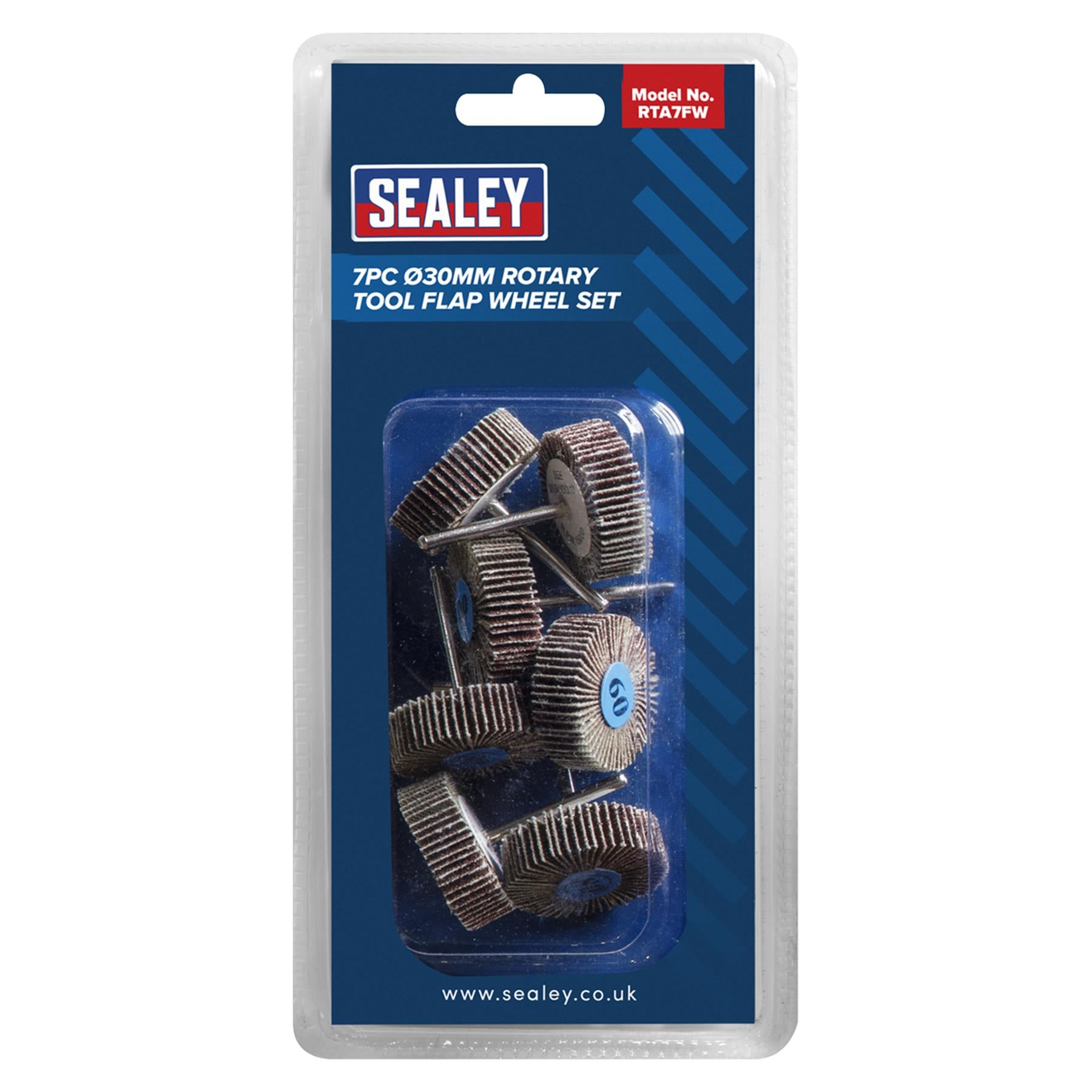 Sealey Rotary Tool Flap Wheel Set 30mm 7pc