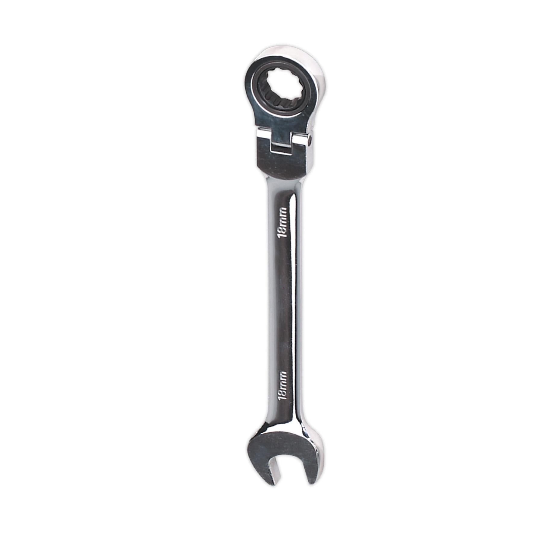 Sealey Flexi-Head Ratchet Combination Spanner 18mm