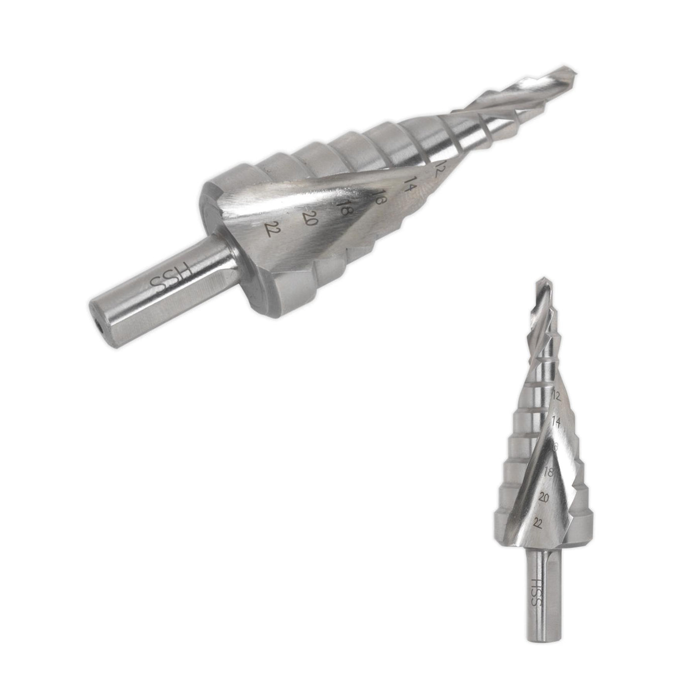 HSS 4341 Step Drill Bit 4-22mm Spiral Flute. AK4747. Sealey