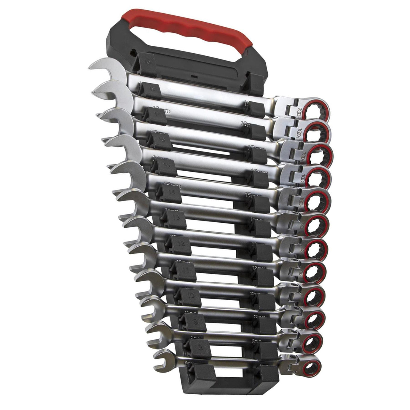 Sealey Flexi-Head Ratchet Combination Spanner Set 12pc Metric Platinum Series