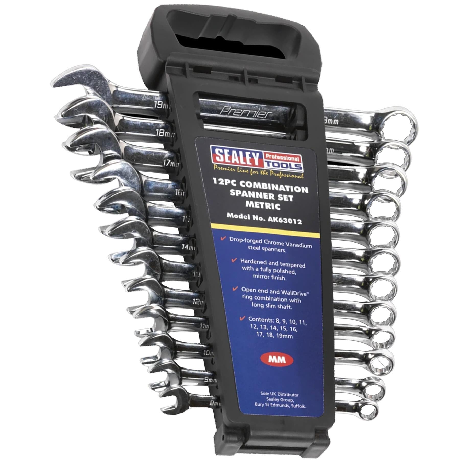 Sealey Combination Spanner Set 12pc Metric