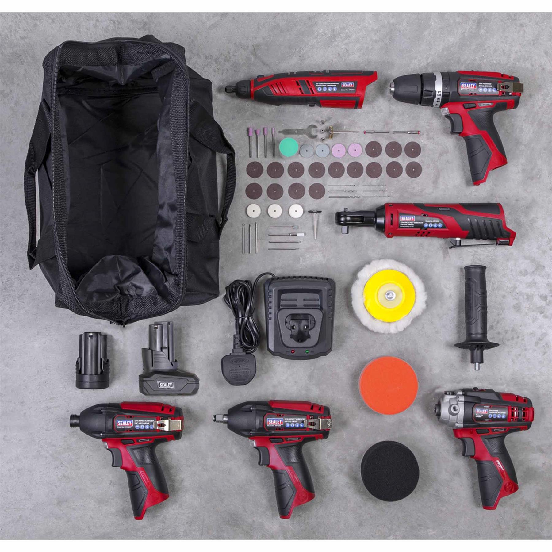 Sealey SV12 Series 6 x 12V Cordless Power Tool Combo Kit