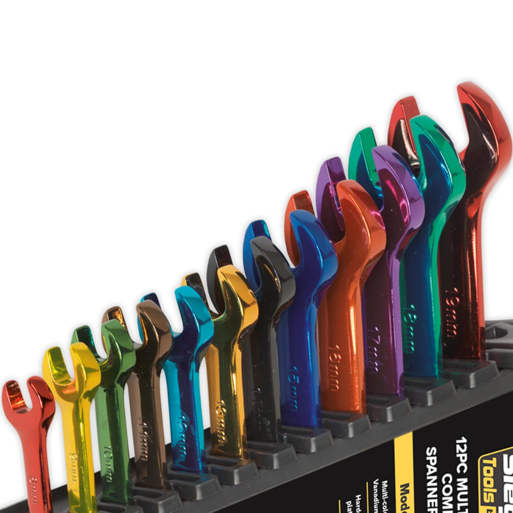 Sealey Combination Spanner Set 12pc Multi-Coloured Metric