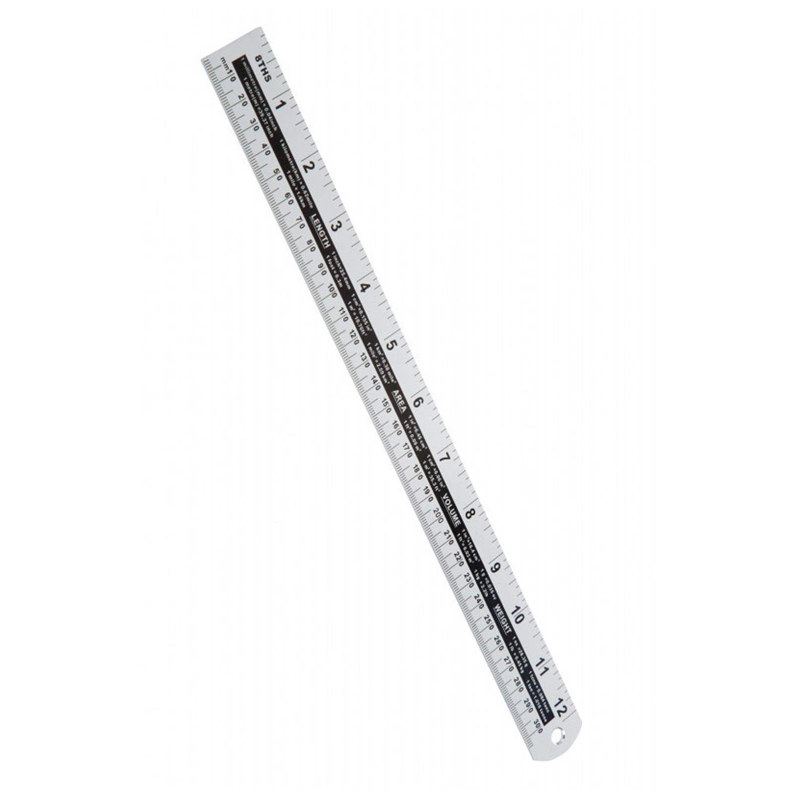 BlueSpot Aluminium Ruler Measure 12" Anodised Aluminium Light & Won't Rust
