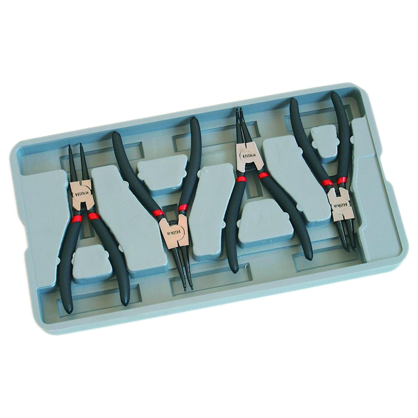 7" Circlip Pliers Set 4pc x 180mm Internal External Straight & Bent Offset