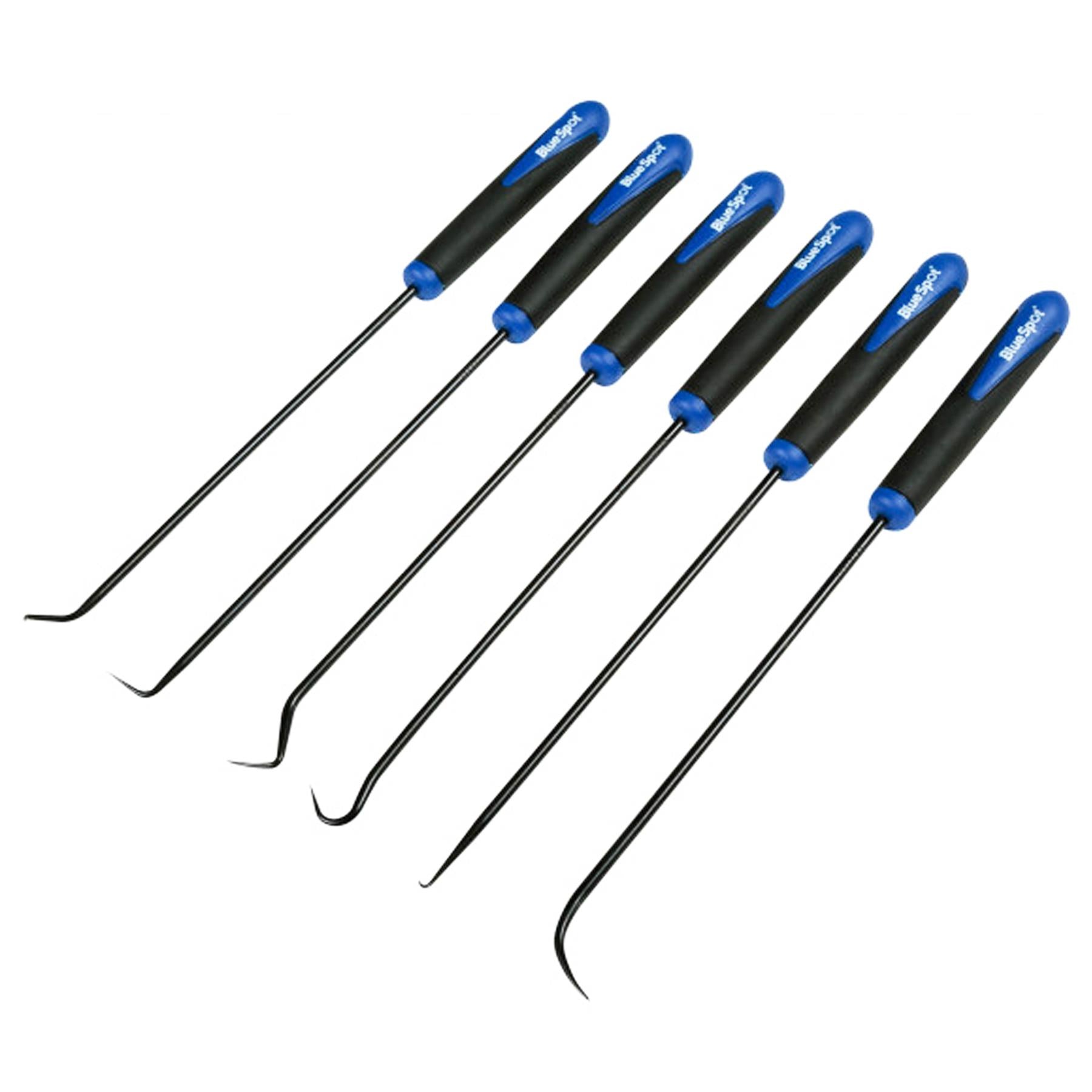 BlueSpot 6 Piece Long Reach Hook & Pick Set O Ring