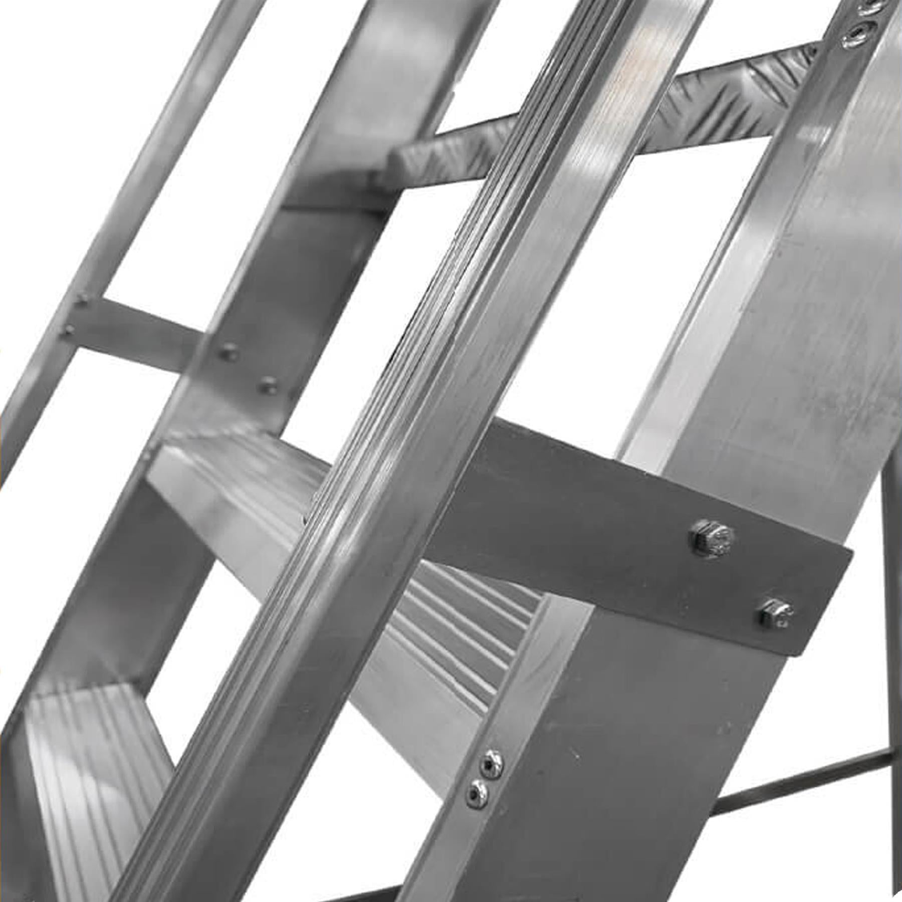 Dapetz PRo 4 Tread Aluminium Wide Platform Step Ladder 2.25m, With Handrail