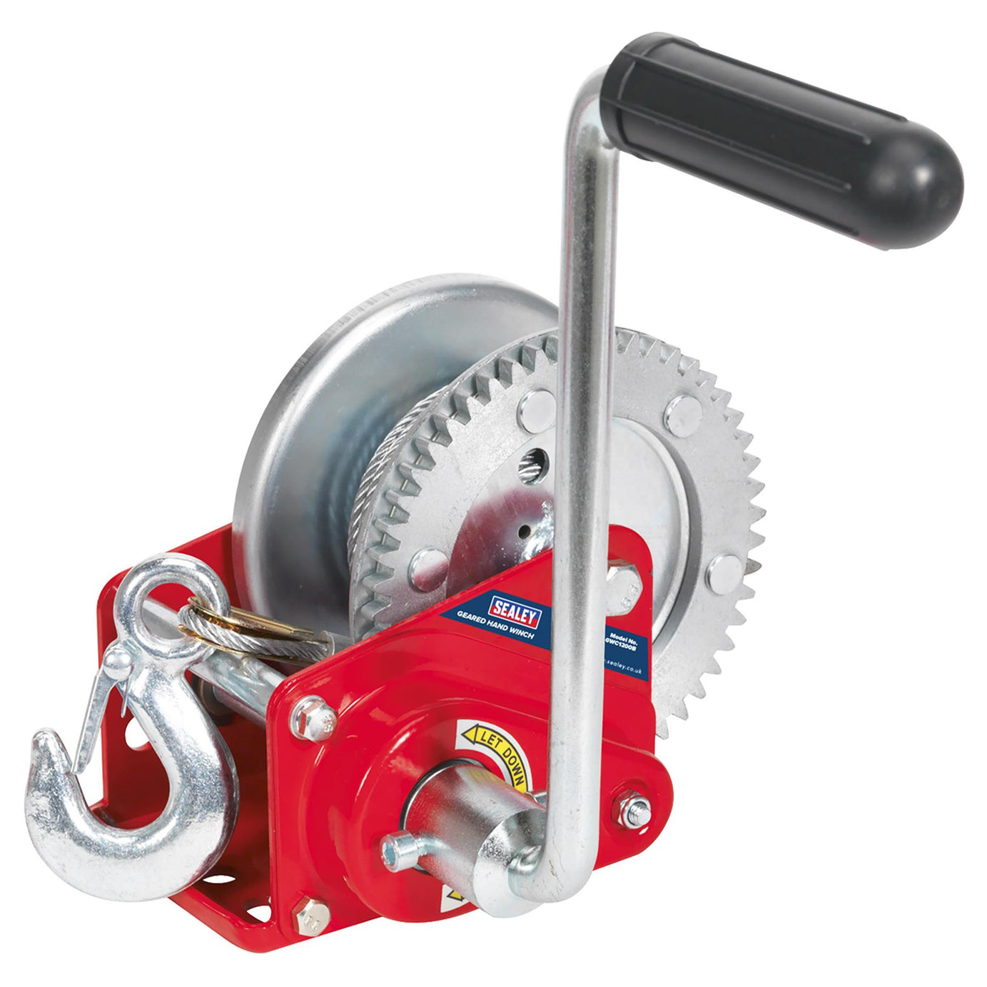 Sealey Geared Hand Winch with Brake & Cable 540kg Capacity