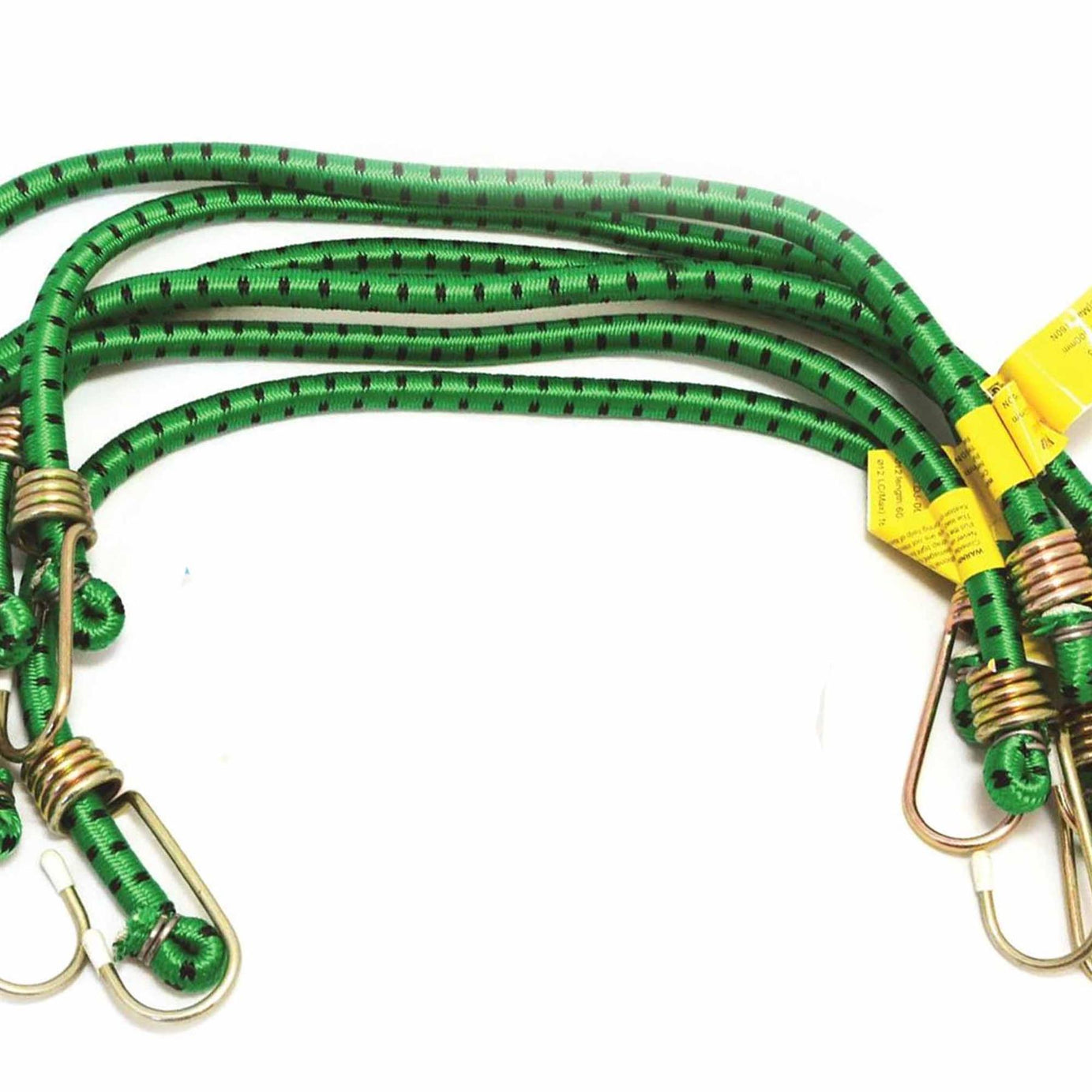 Heavy Duty 6 pce rubber & latex 24" (600mm) x 12mm metal hooks with rubber tip Bungee Straps