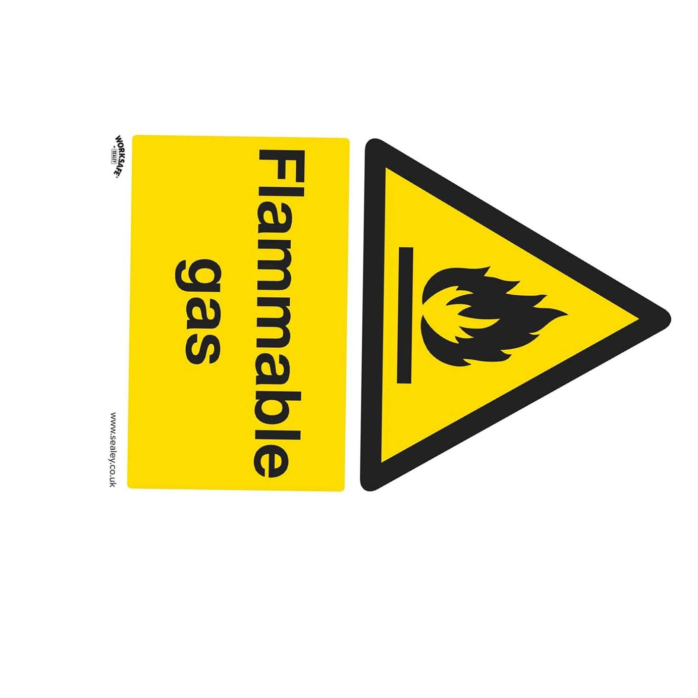 Warning Safety Sign - Flammable Gas - Self-Adhesive Vinyl