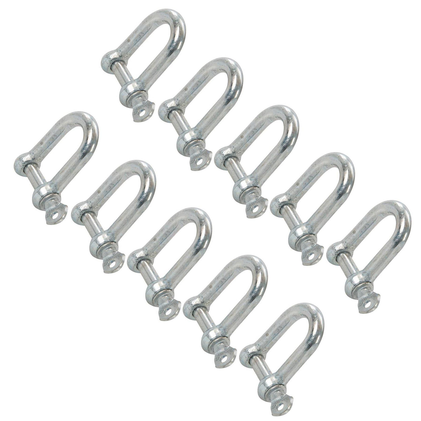 10pc Galvanised Commercial D-Shackle - M10 Zinc Plated Corrosion Resistant