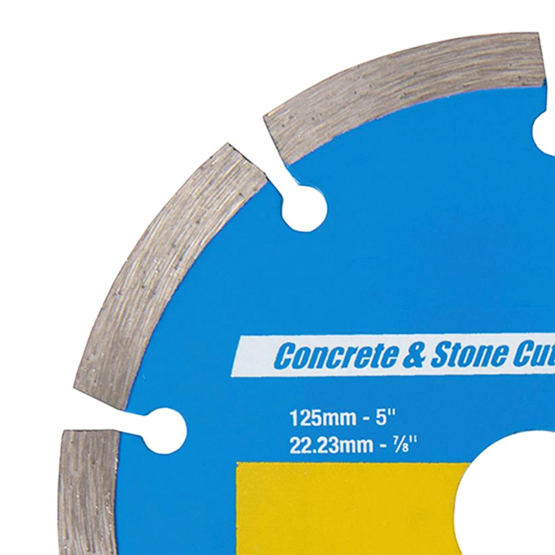 Concrete & Stone Cutting Diamond Blade 125 X 22.2mm - Segmented Rim New