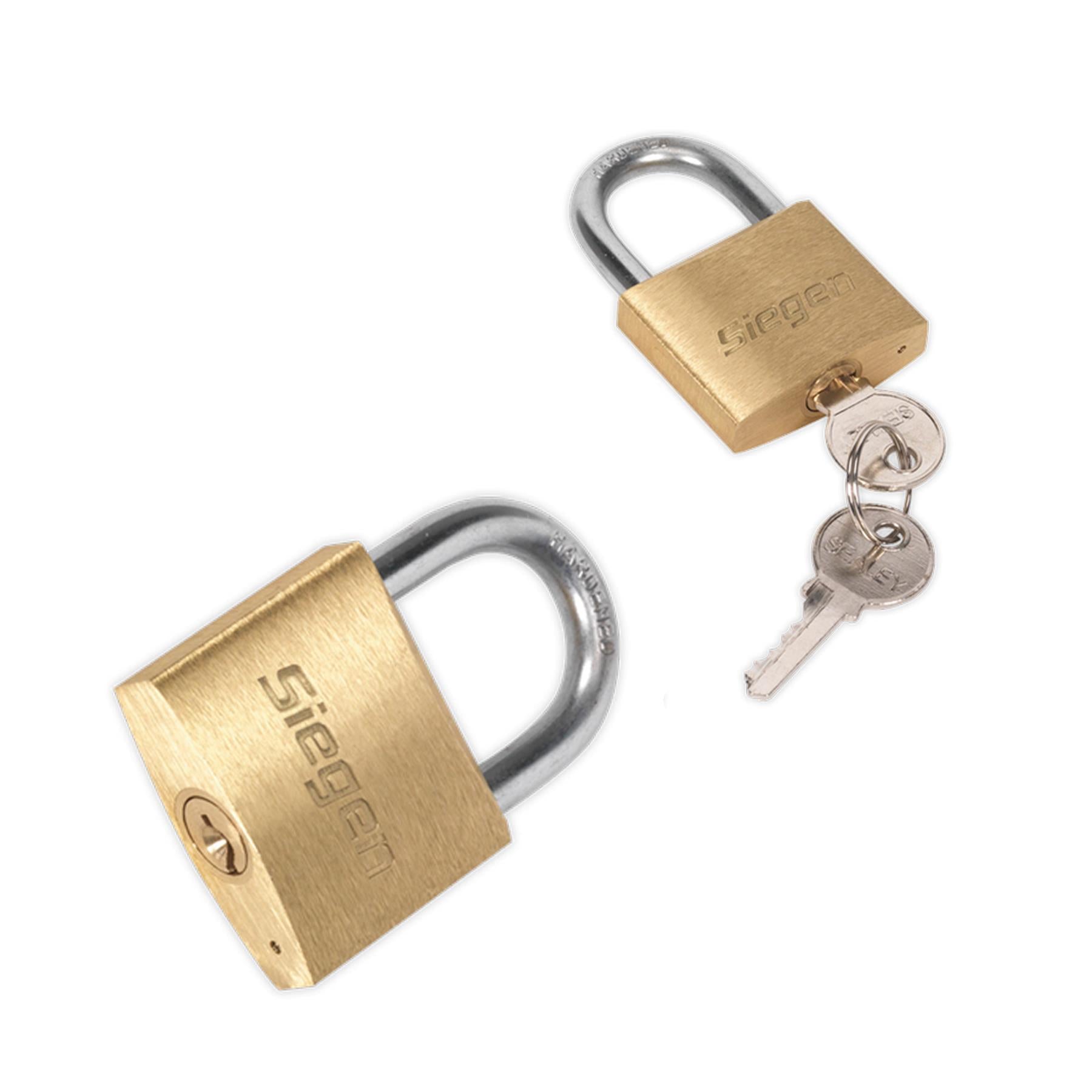 Sealey Brass Body Padlock Brass Cylinder 40mm Key Alike Pack of 4