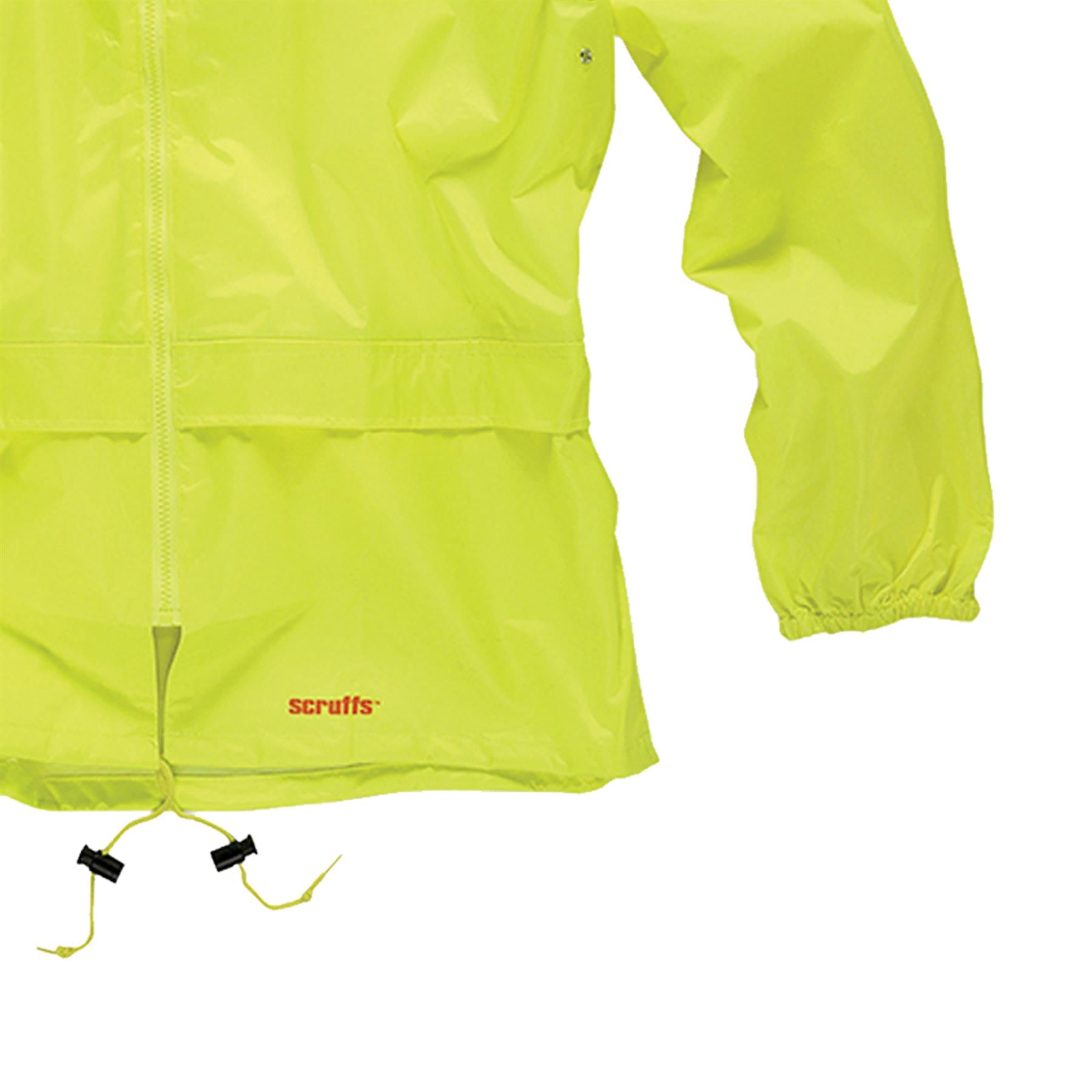 Scruffs Hi Viz High Visibility Waterproof Work Jacket Rain Coat Suit Trouser XL