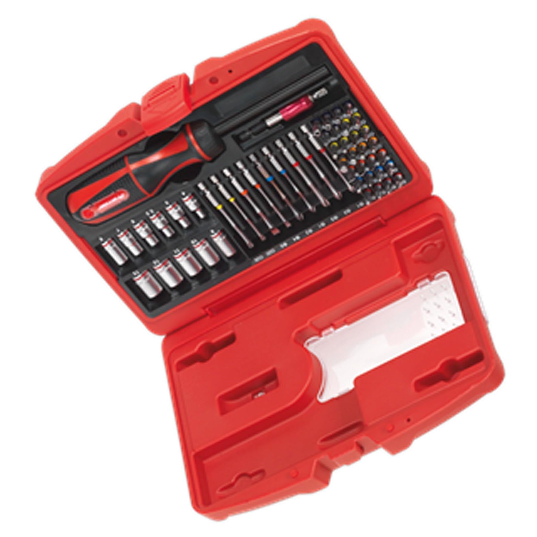Sealey Fine Tooth Ratchet Screwdriver & Accessory Set 51pc