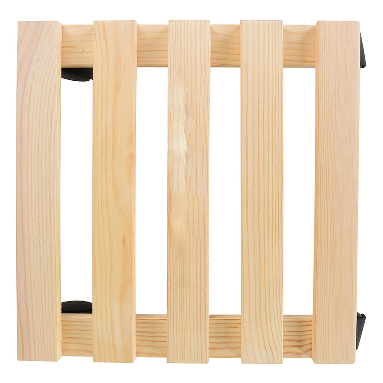 Square Pot Trolley With 4 Castors & Solid Beech Wood For Easy Transport 60Kg