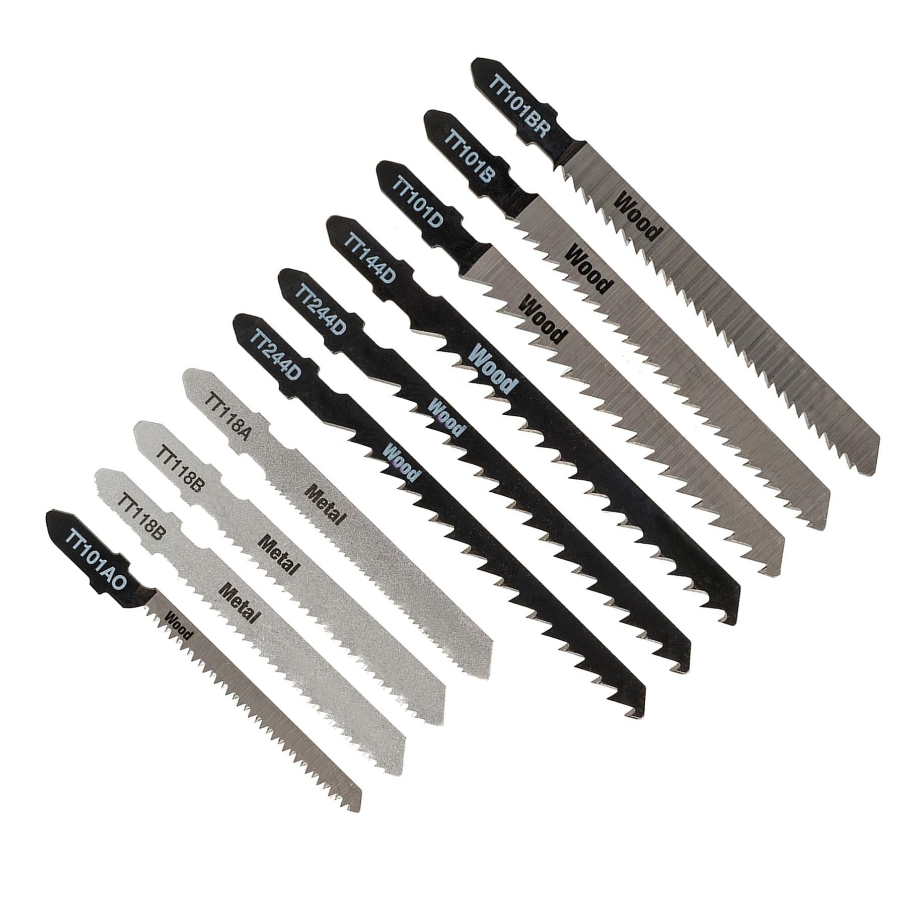 10 Piece Wood & Metal Jigsaw Blade Set Cutting Blades Professional Tool
