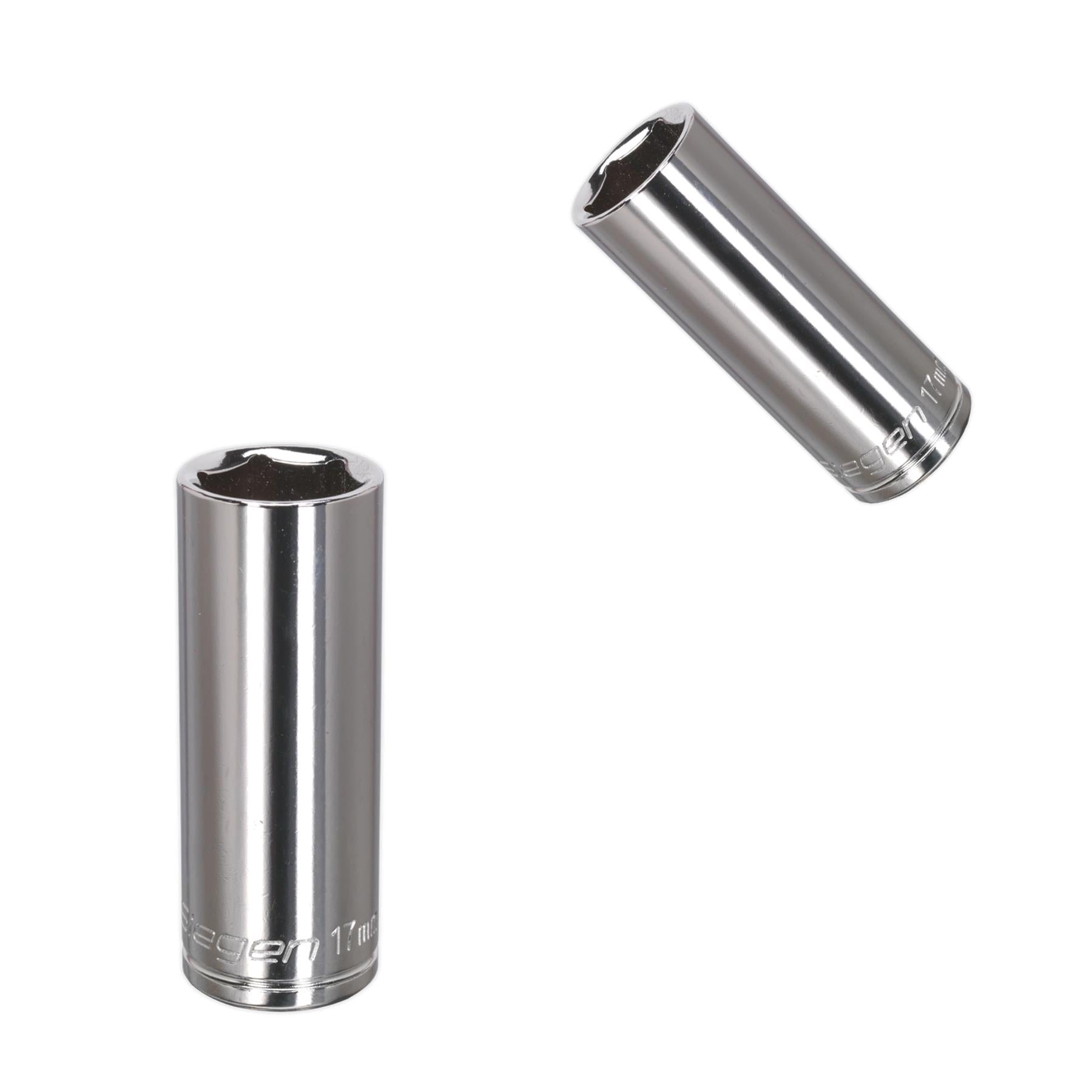 Sealey WallDrive Socket 17mm Deep 3/8"Sq Drive