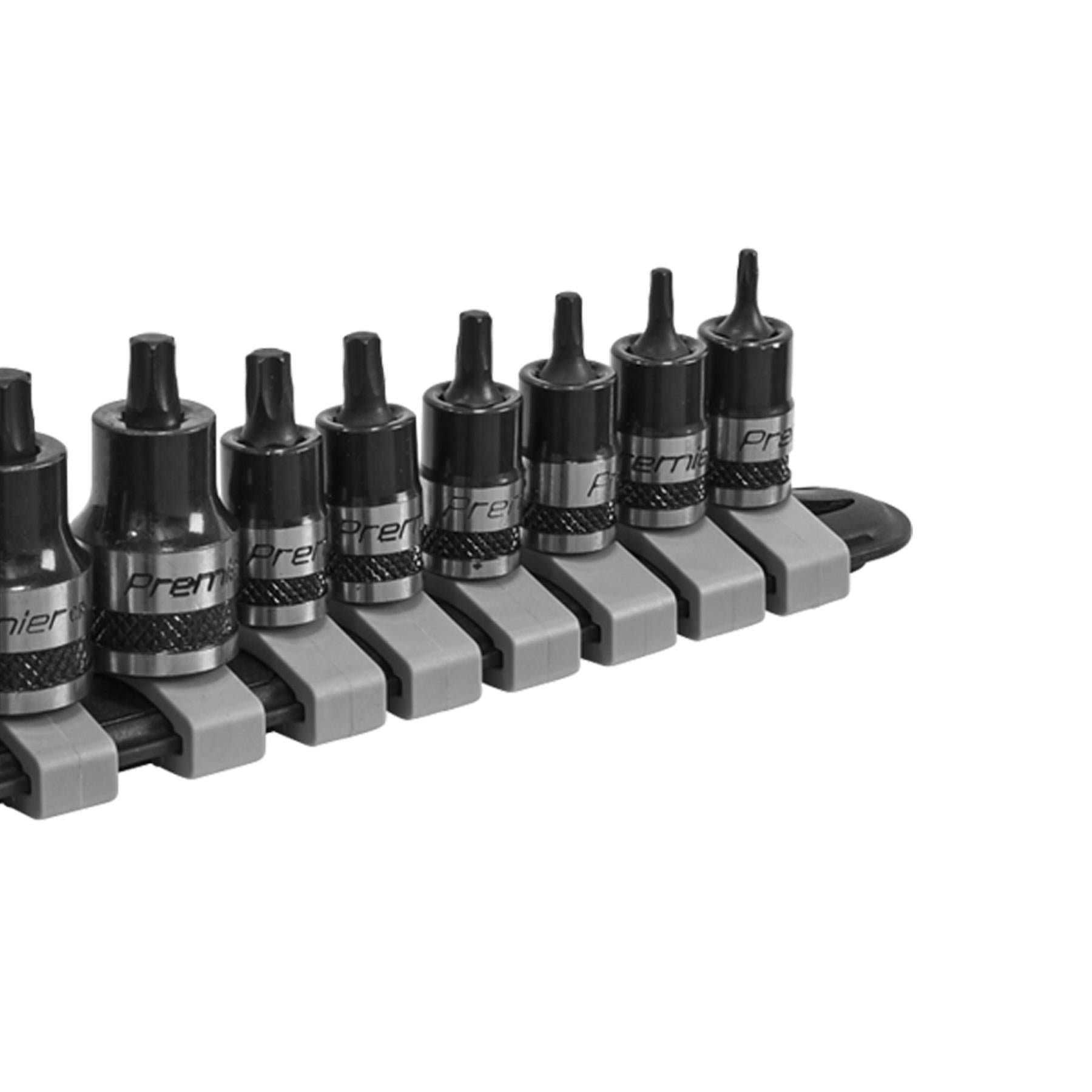 Sealey TRX-Star* Socket Bit Set 12pc Stubby 1/4", 3/8" & 1/2"Sq Drive Black Series