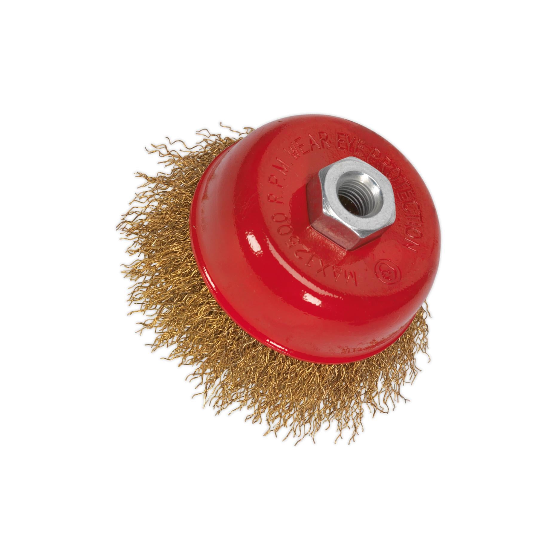 Sealey Brassed Steel Cup Brush 75mm M10 x 1.5mm