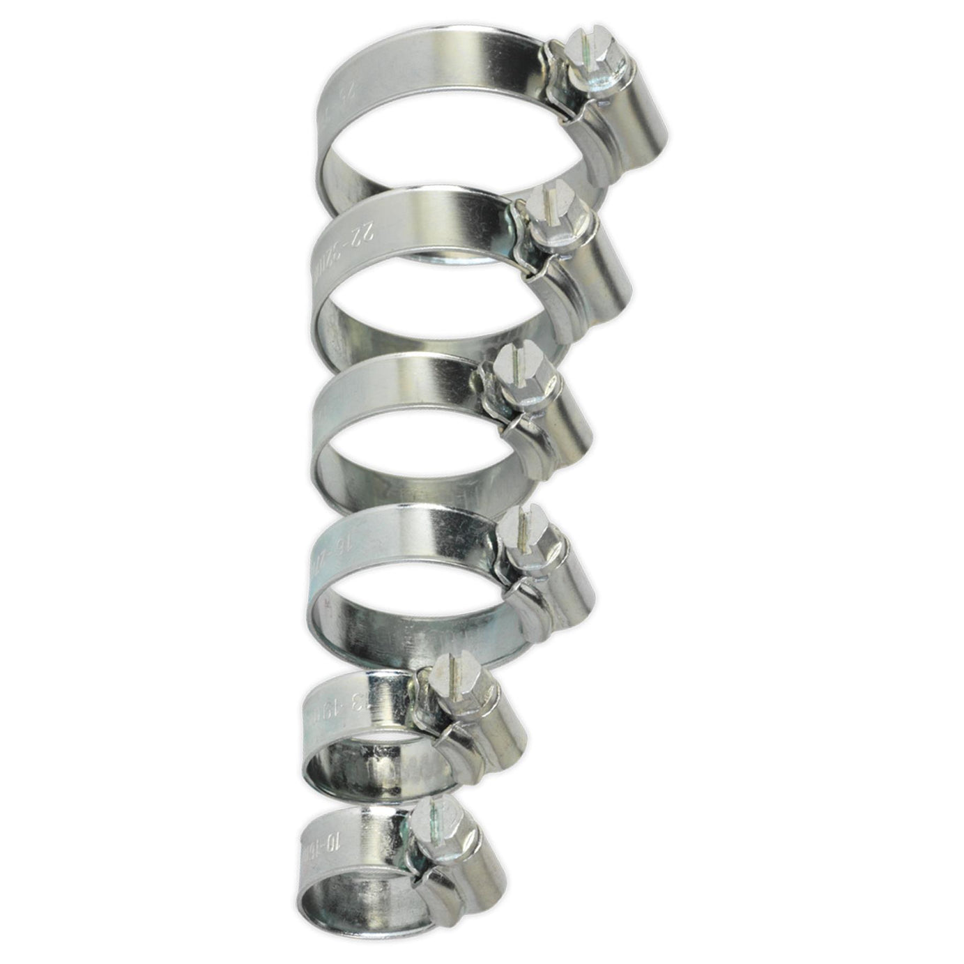 Sealey Hose Clip Assortment 30pc 8-29mm Zinc Plated