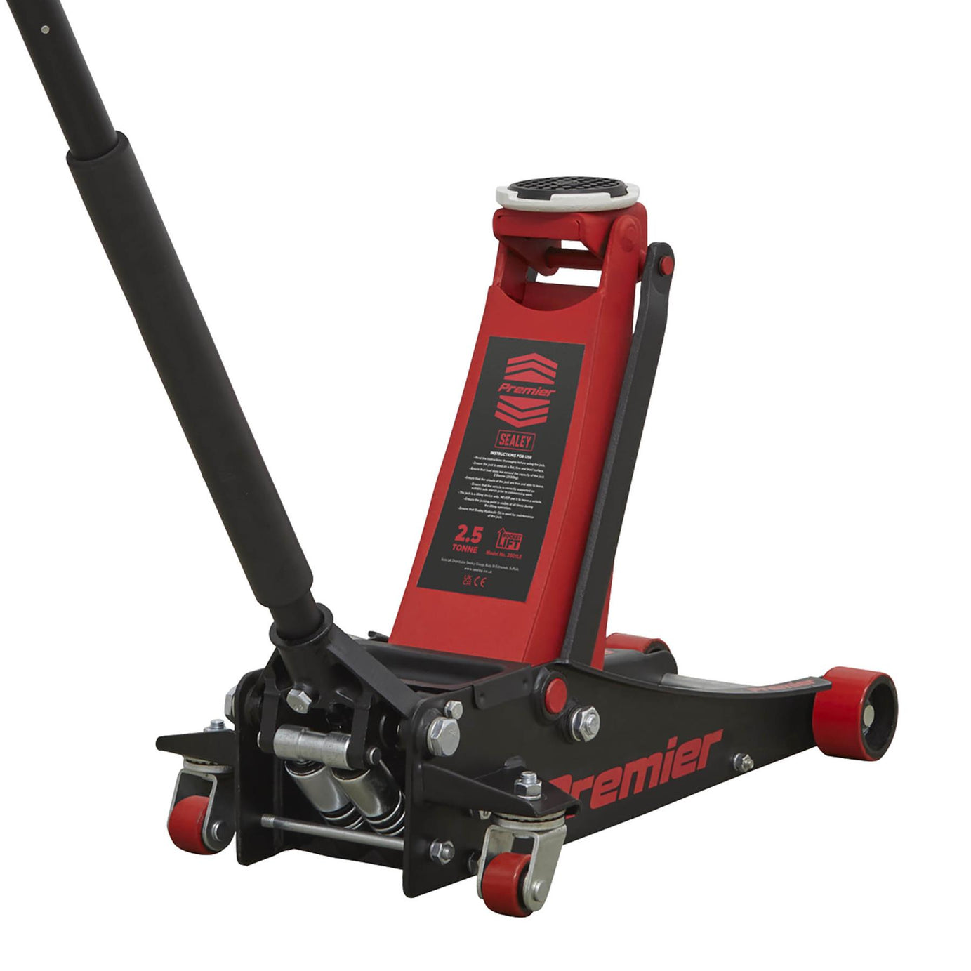 Sealey Trolley Jack 2.5tonne Low Entry with Rocket Lift Garage Workshop DIY