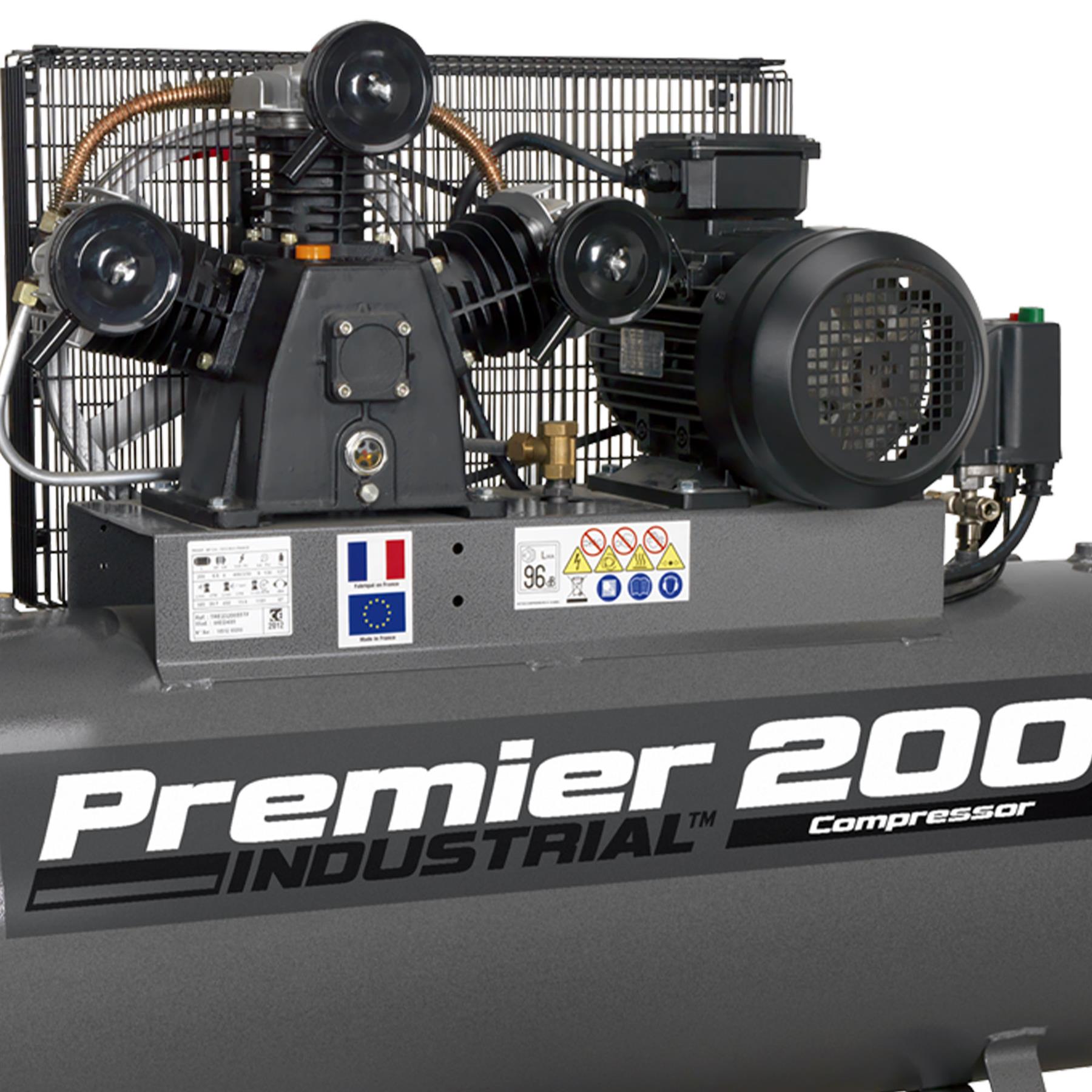 Sealey Compressor 200L Belt Drive 5.5hp 3ph Triple cylinder pump