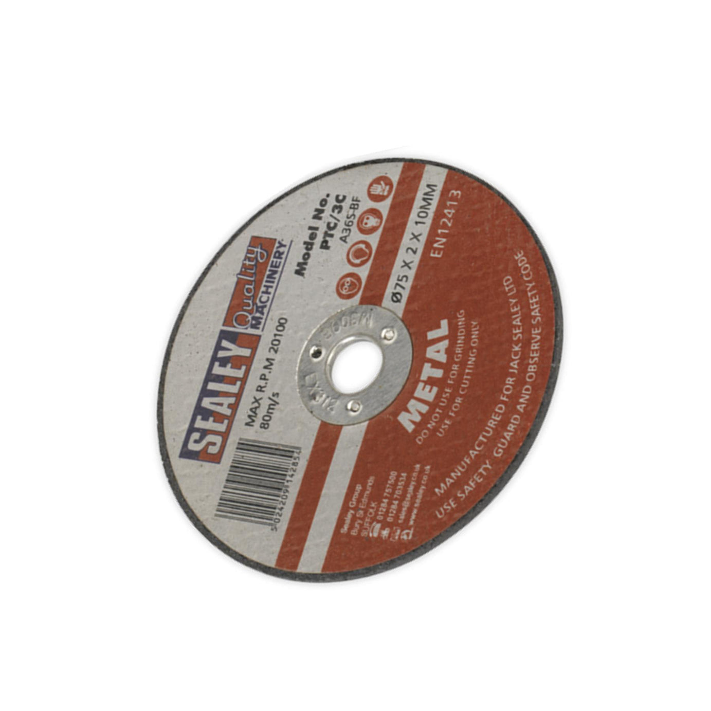 Sealey Cutting Disc Ø75 x 2mm Ø10mm Bore Pack of 5
