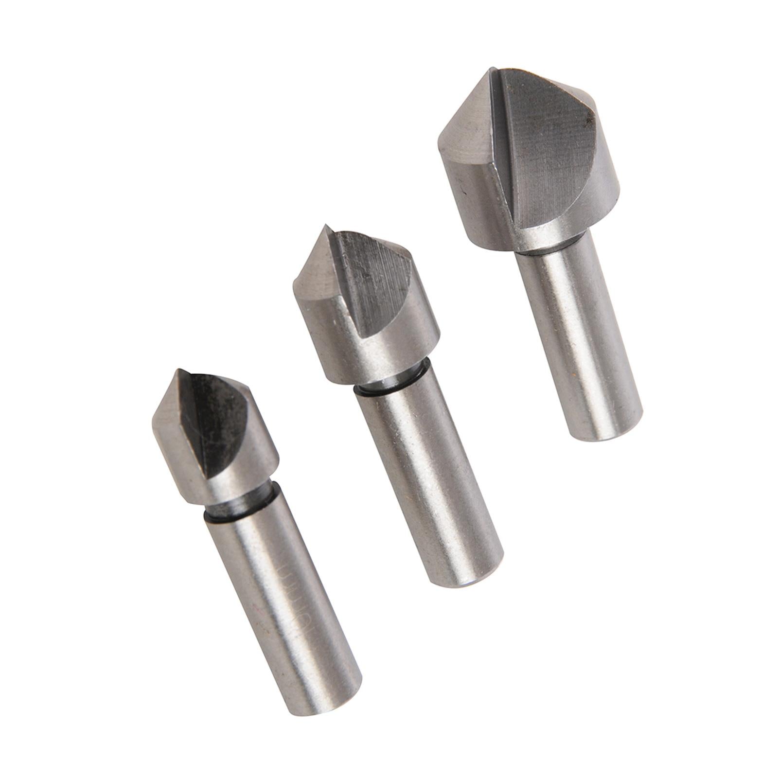 3Pc Hss Countersink Set 10, 12 & 16mm Drill Bit For Steel & Hard Metal