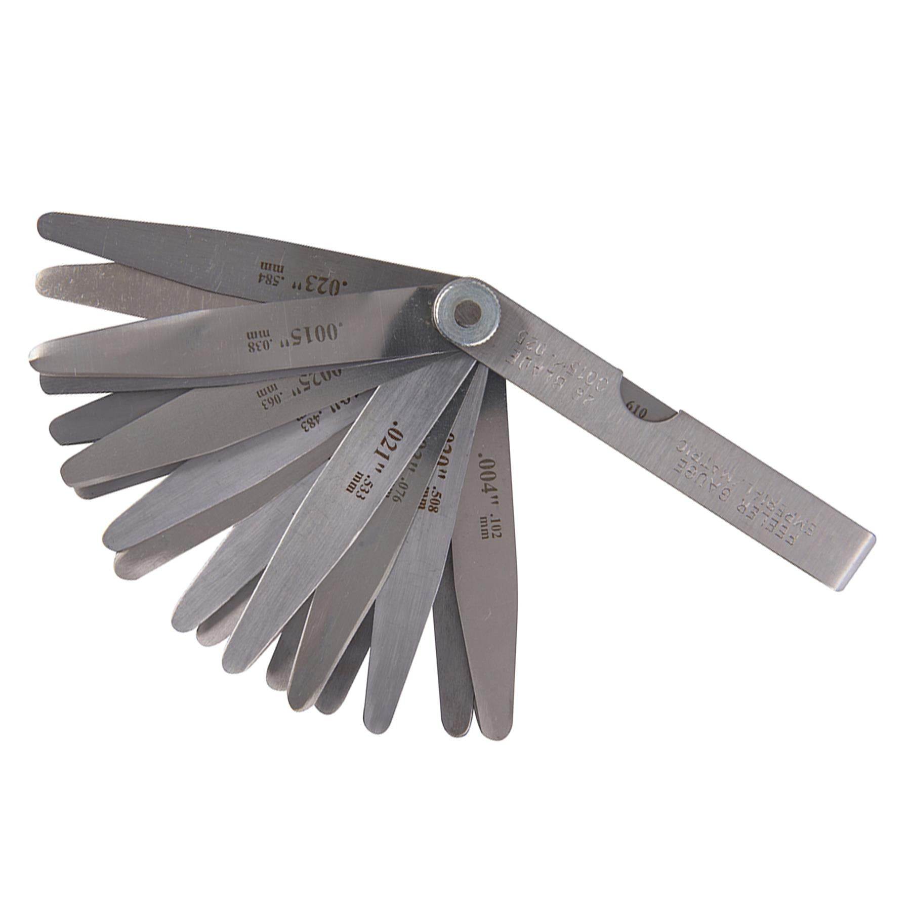 Feeler Gauge 26 Leaves (0.051 - 0.635mm) Hardened And Polished Carbon Steel