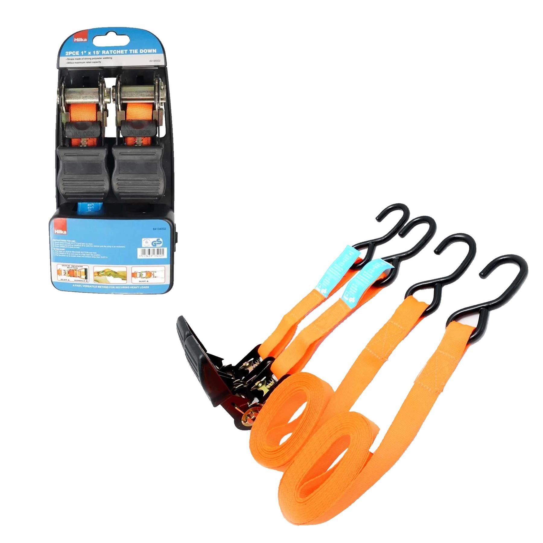 2 Piece 25mm x 4.5m Ratchet