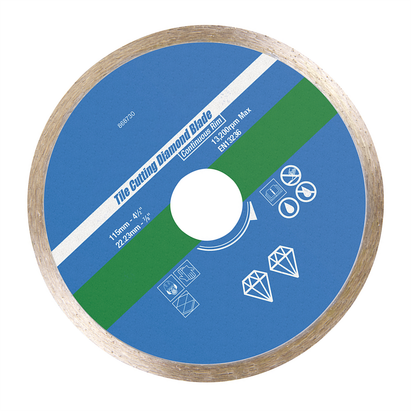 Tile Cutting Diamond Disc 115mm X 22.2mm Continuous Rim Blade Brand New