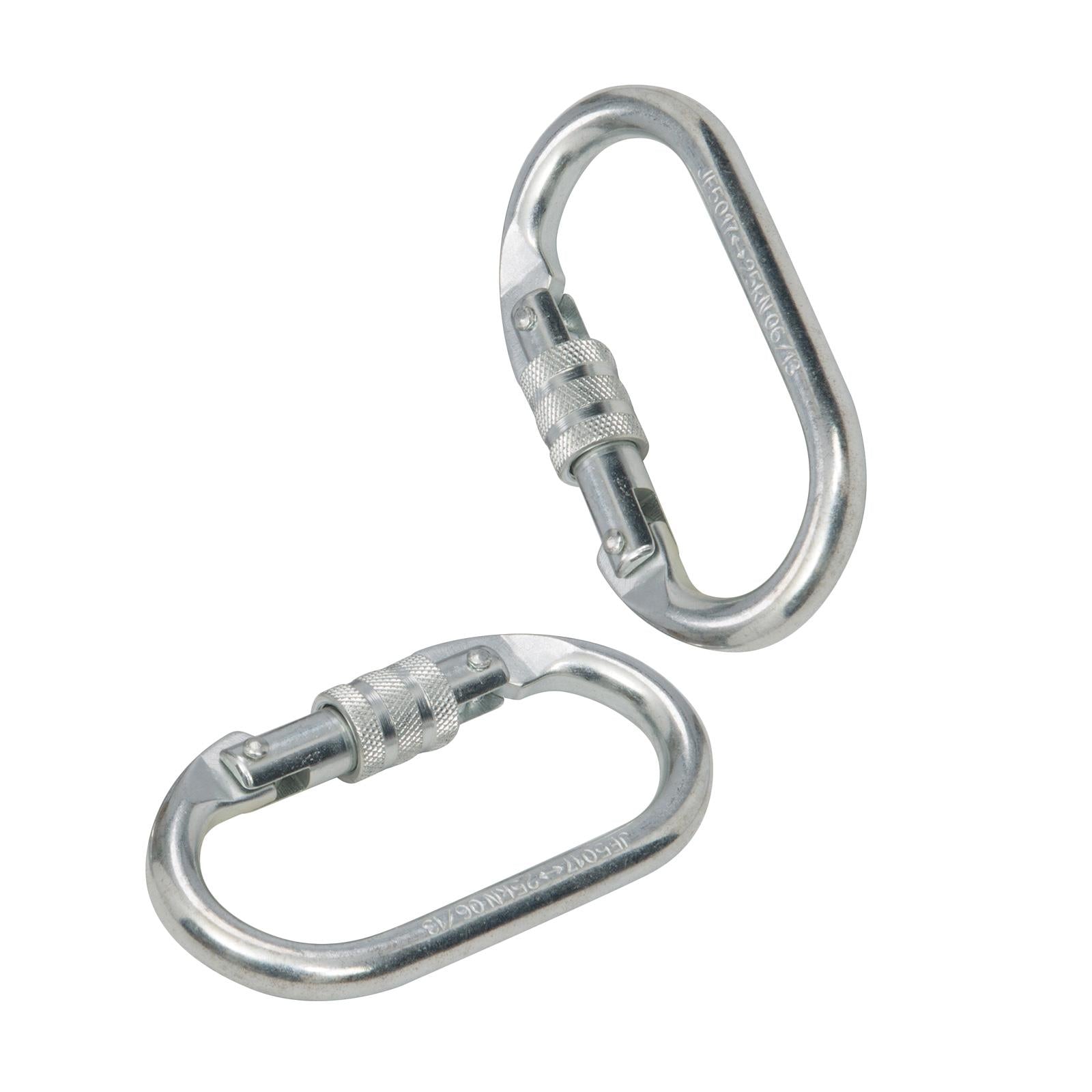 2 x Screw Lock Carabiner Karabiner Clip Hook Heavy Duty Scaffold Climbing 25kn