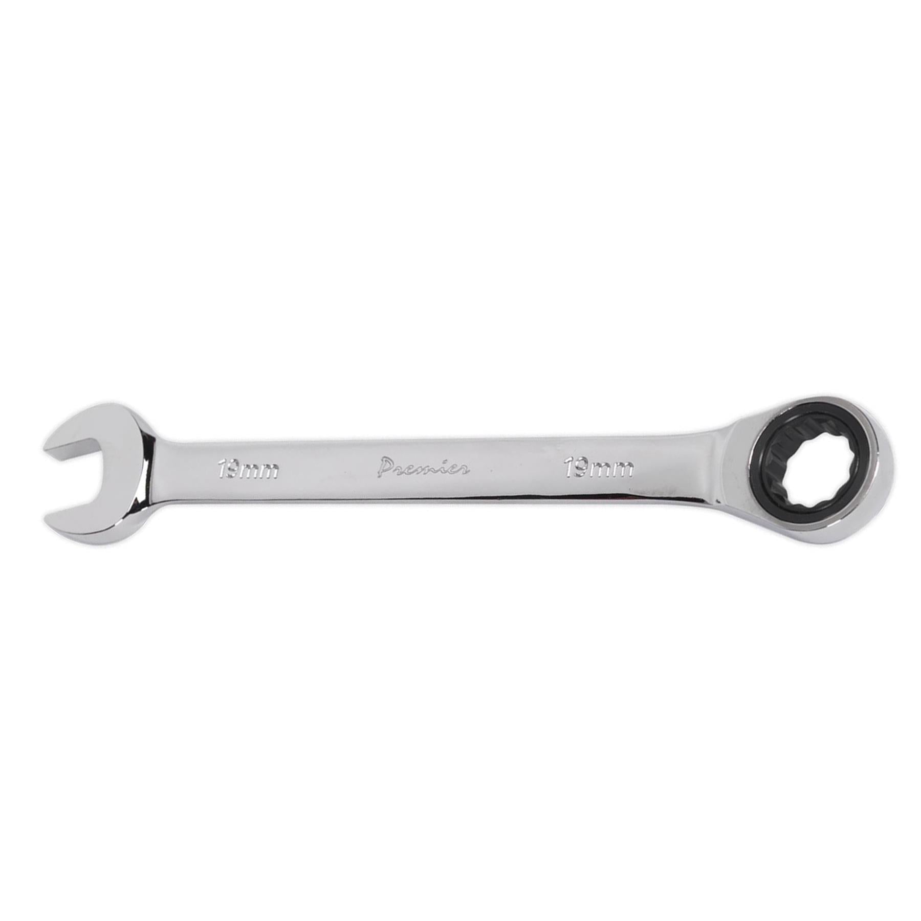 Sealey Ratchet Combination Spanner 19mm Chrome Vanadium Steel