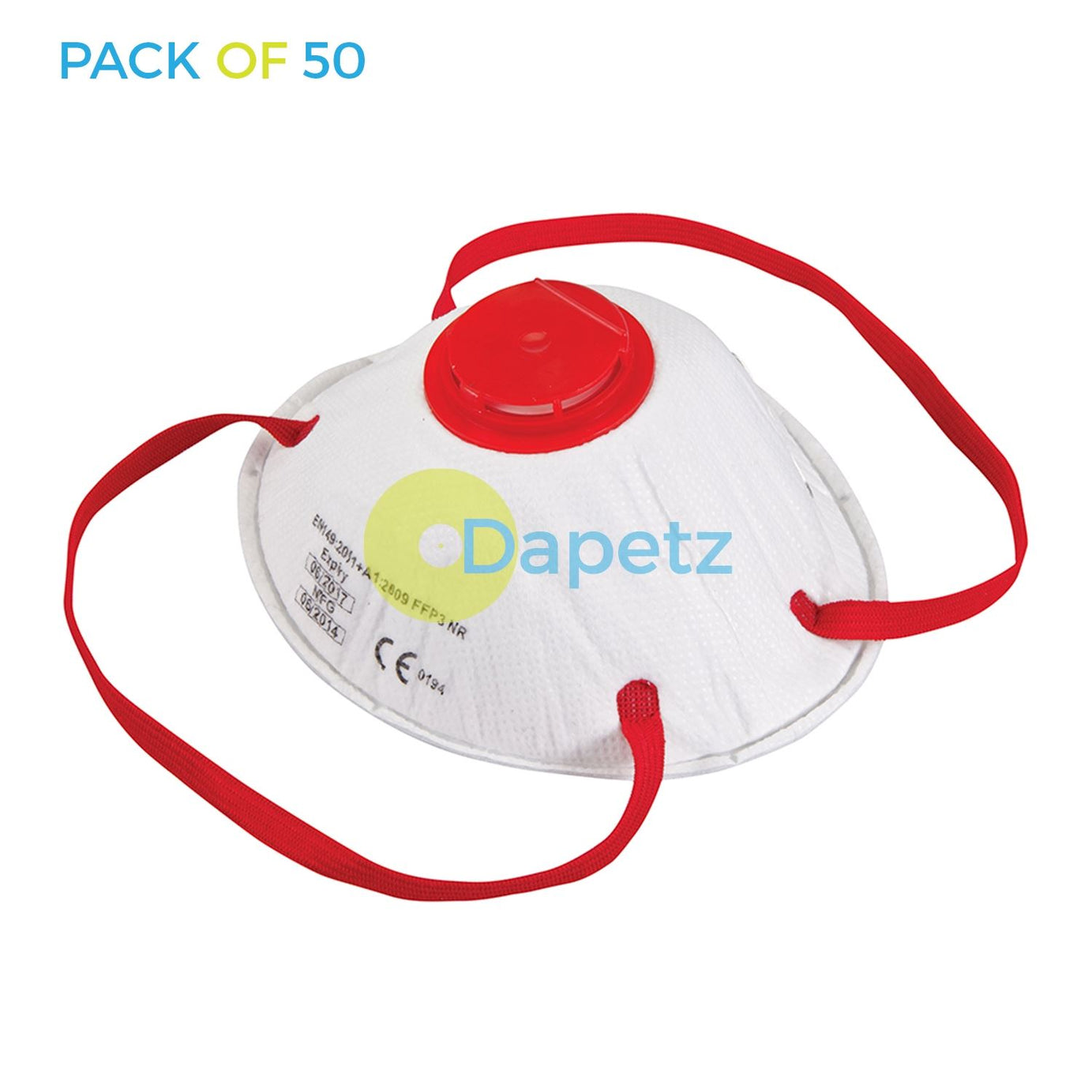 50 Face Mask Respirator Valved FFP3 Sanding Paint Dust Bodyshop Safety Moulded