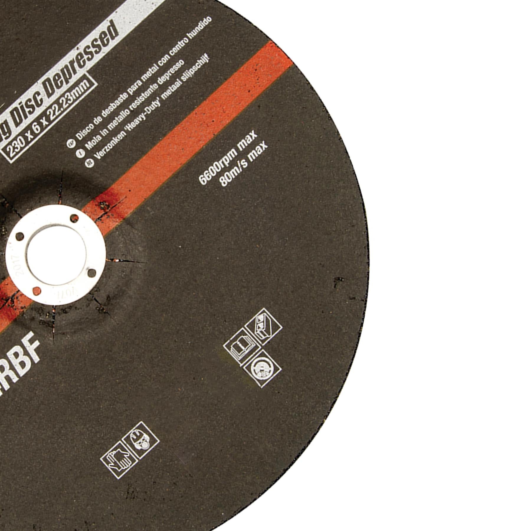 Heavy Duty Metal Grinding Disc Depressed 230 x 6 x 22.23mm Angle Grinder Cutting