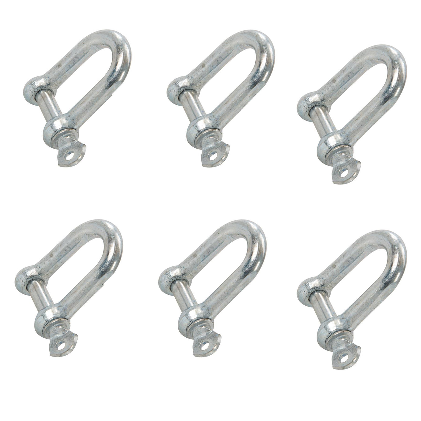D Shackle Dee Link M12 6pc Galvanised Steel Lifting Towing Rigging Pin Loop