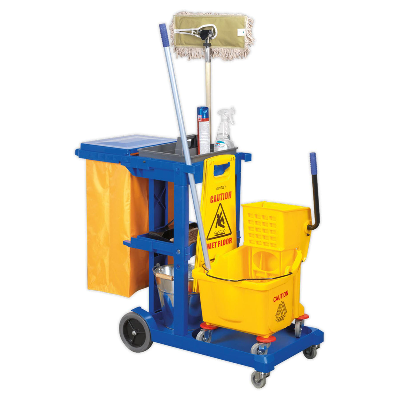 Sealey Janitorial Trolley Two Castors And Two Rubber Wheels.