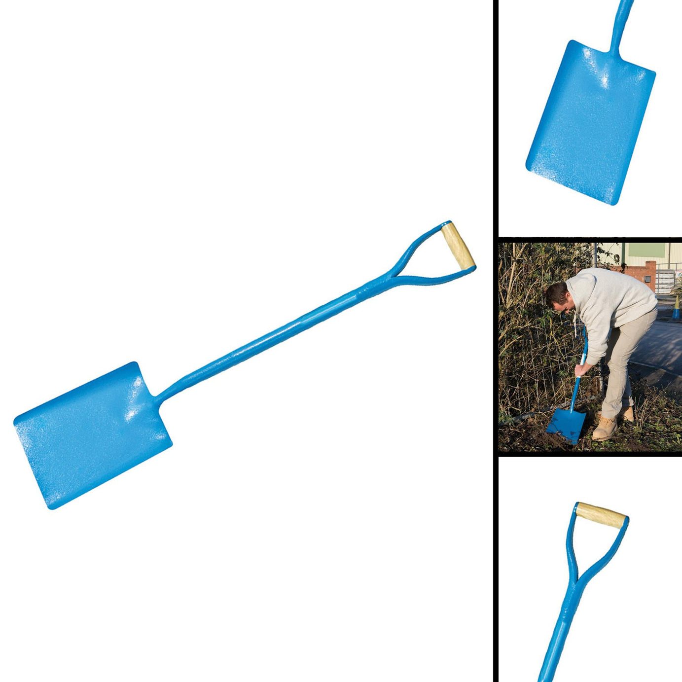 Forged Square Mouth Shovel 1060mm Gardening Tool Blade L X W: 300 X 250mm