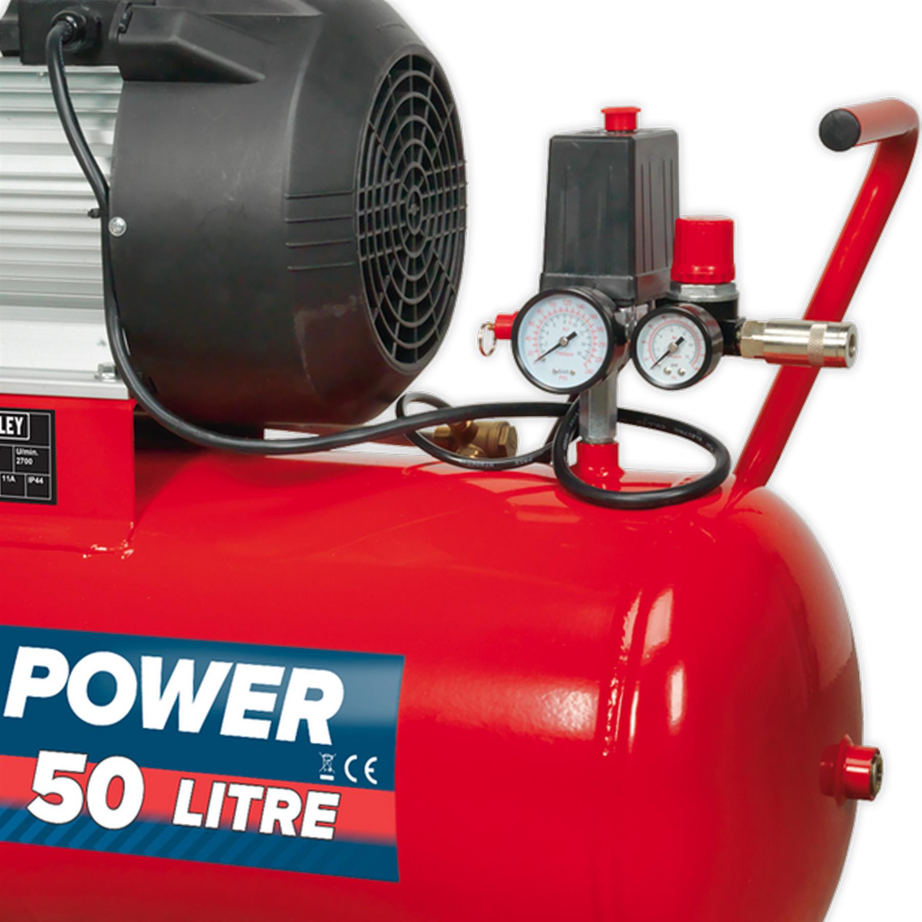 Sealey Compressor 50L V-Twin Direct Drive 3hp
