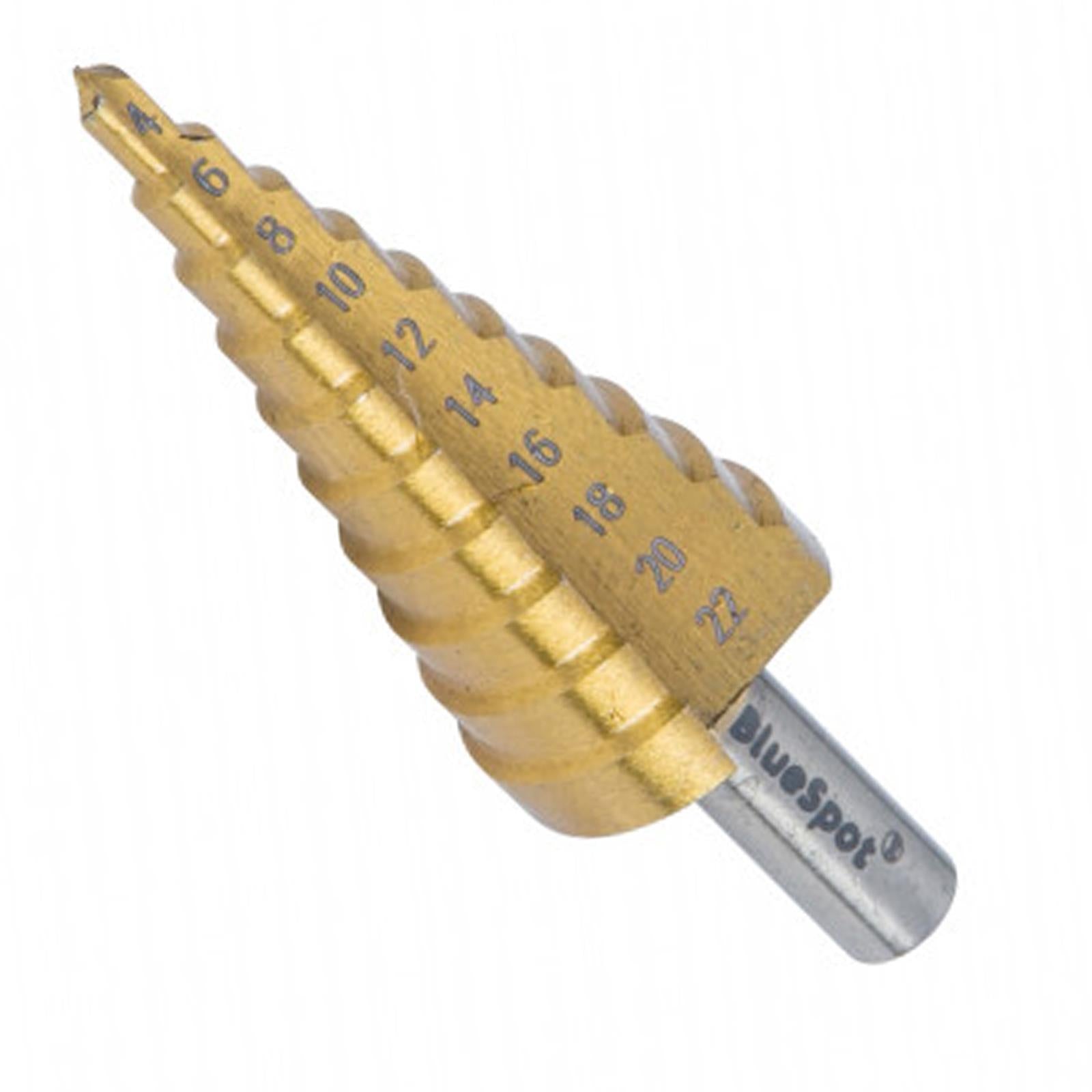 BlueSpot Step Drill HSS Steel Titanium Cone Bit Hole Metal Cutter Tool 4 - 22mm