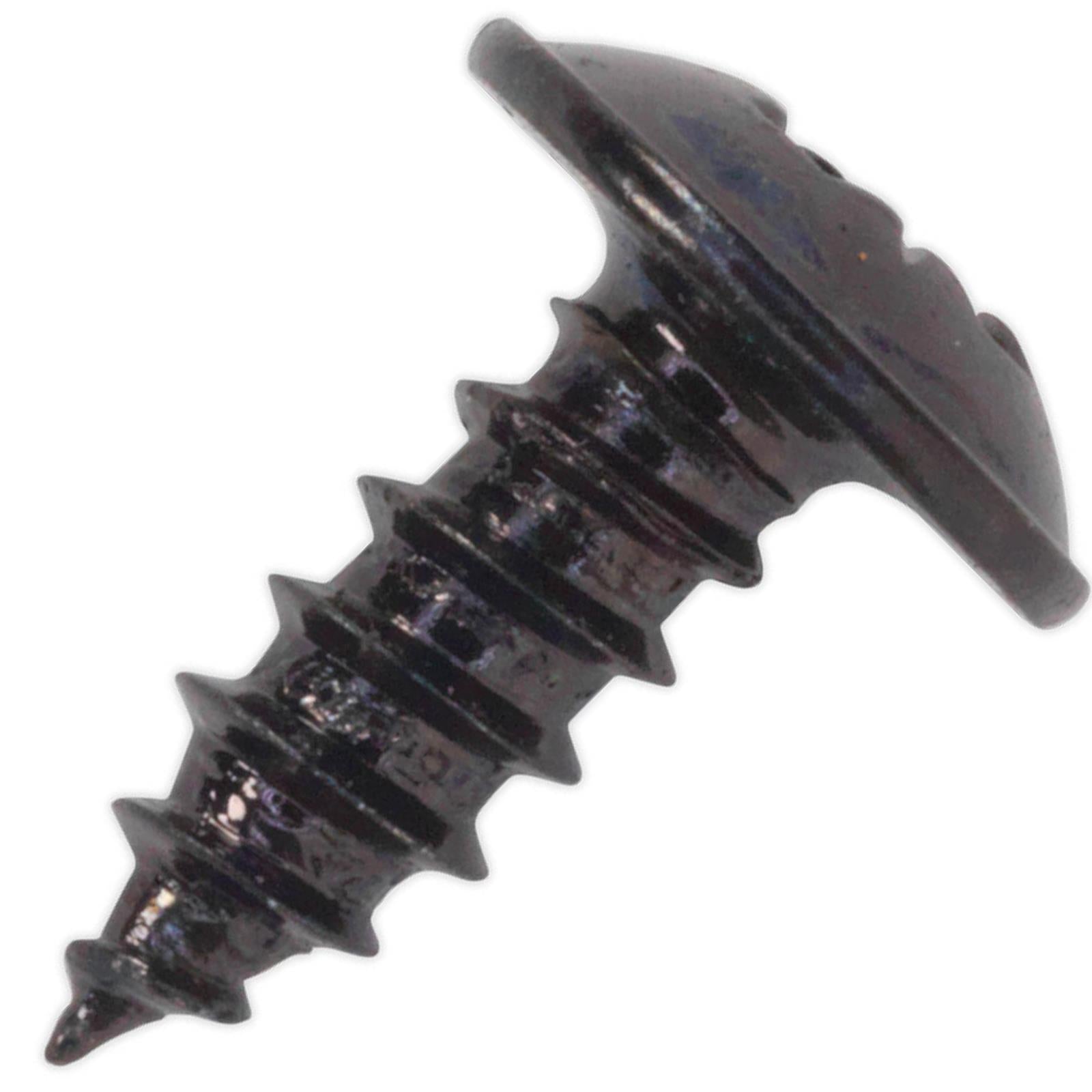 Sealey Self Tapping Screw 3.5 x 10mm Flanged Head Black Pozi Pack o