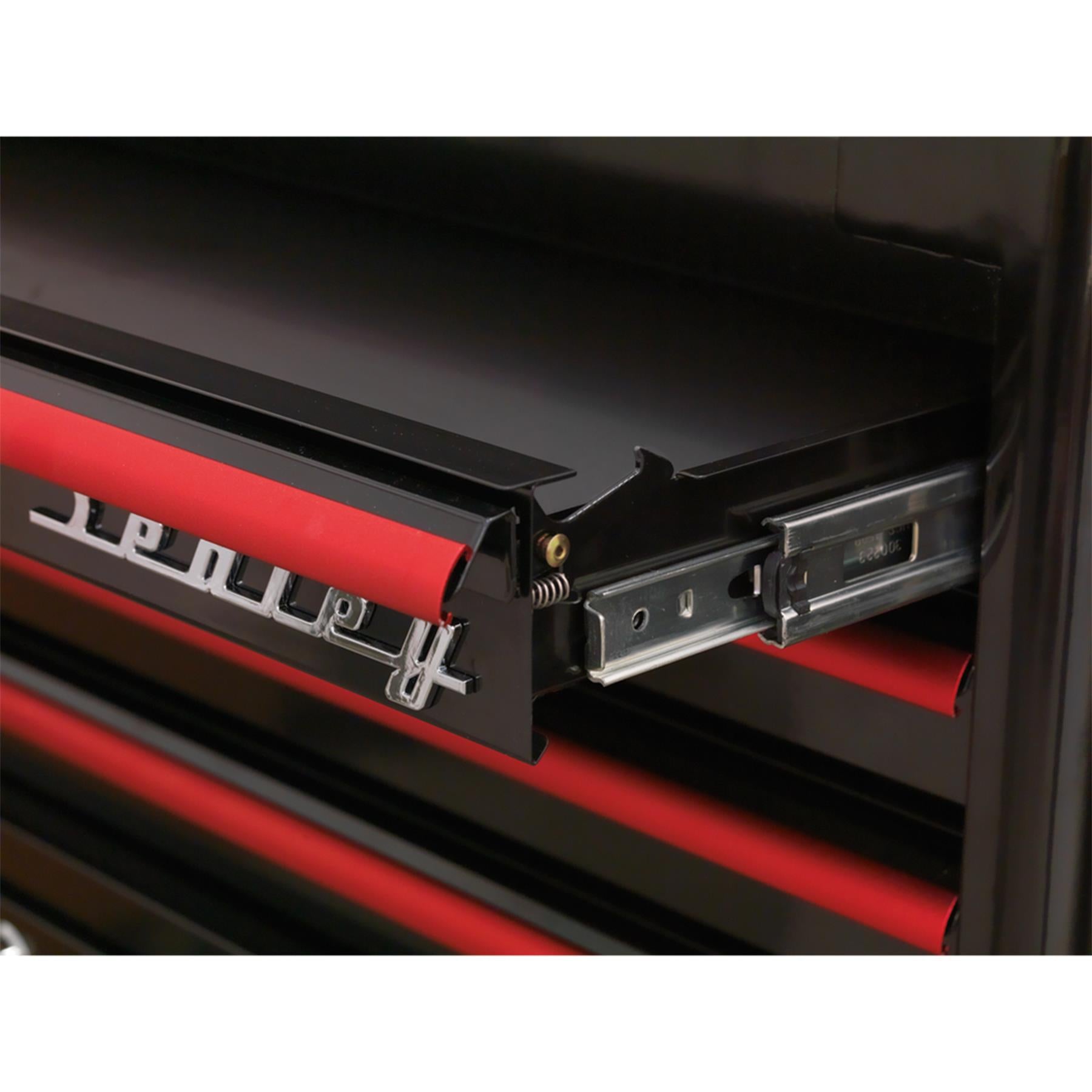 Sealey Topchest 4 Drawer Retro Style-Black/Red Anodised Draw Pulls