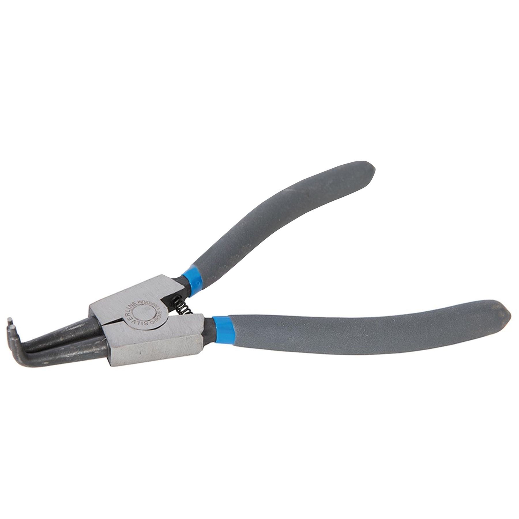 Bent External Circlip Pliers - 180mm Chrome Vanadium Tips And Pvc Dipped Handles