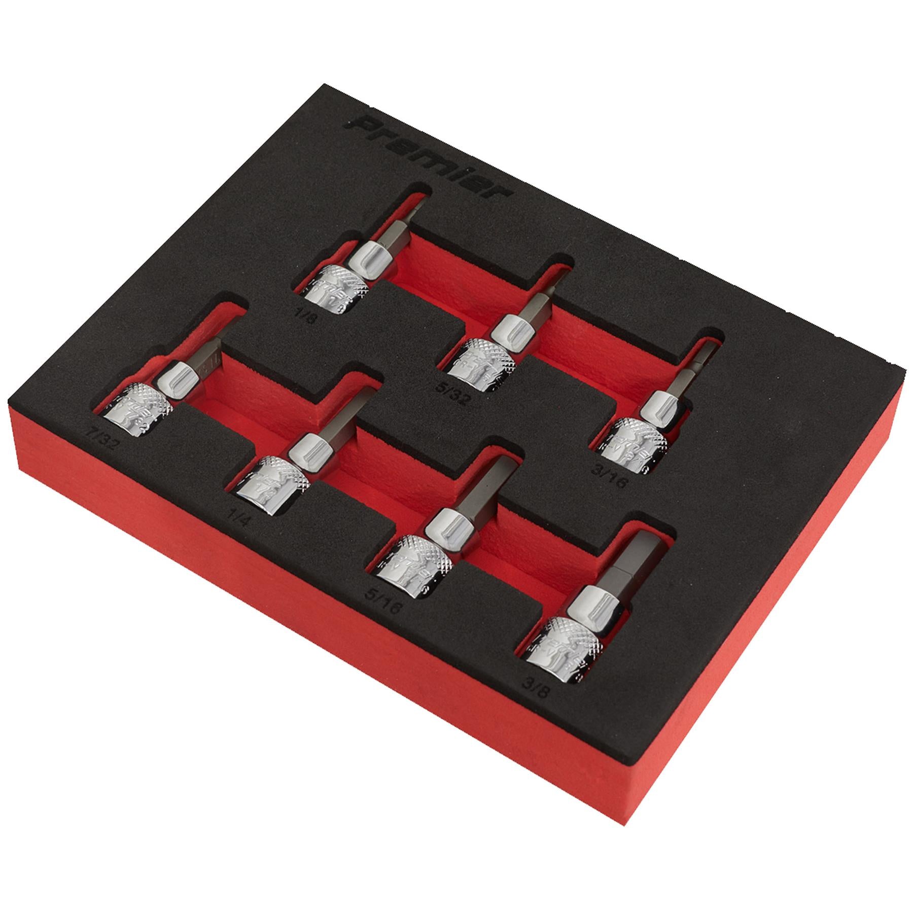 Sealey Hex Socket Bit Set 7pc 3/8"Sq Drive Imperial