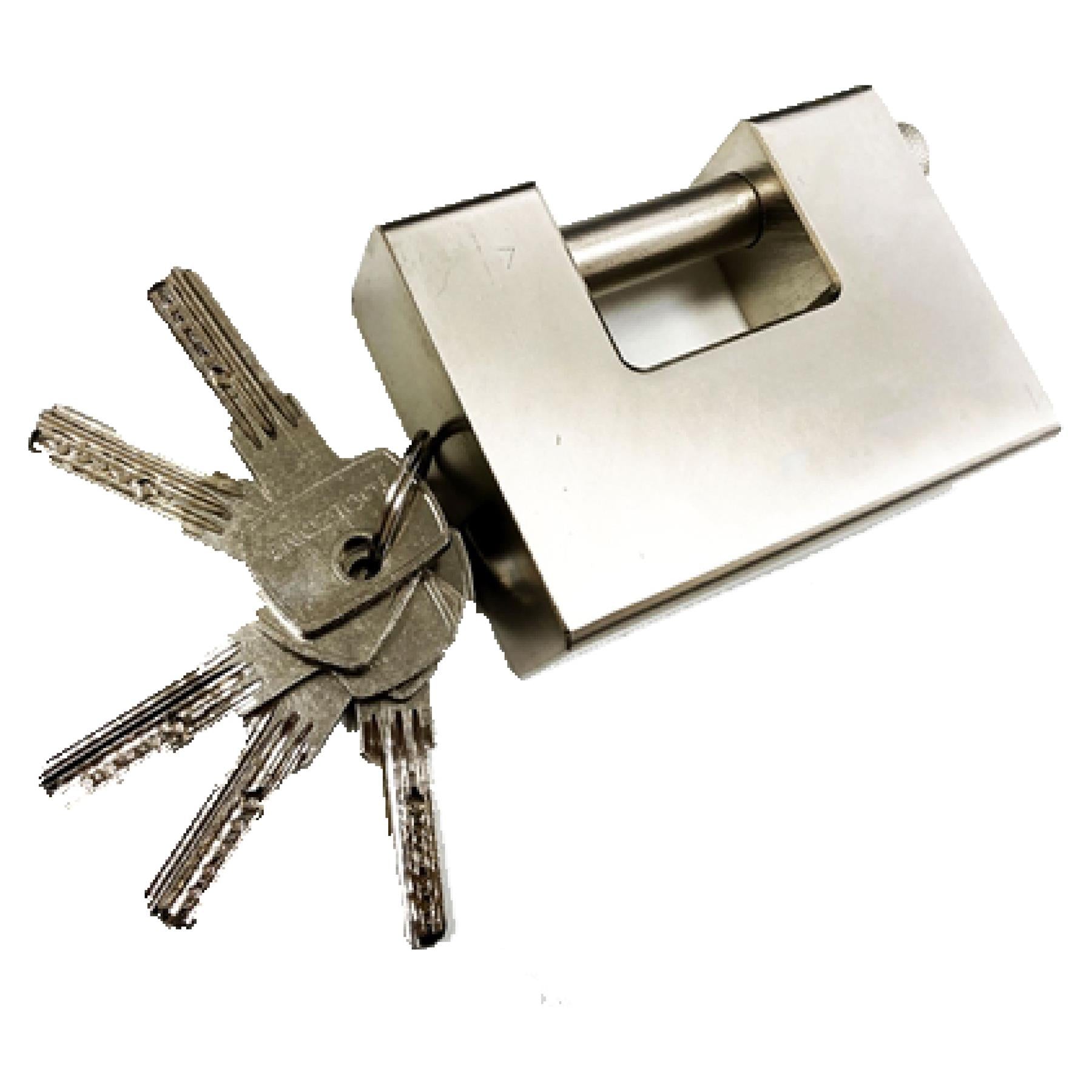 95Mm Heavy Duty Padlock & 5 Keys Armoured Steel Shutter Warehouse Container Lock