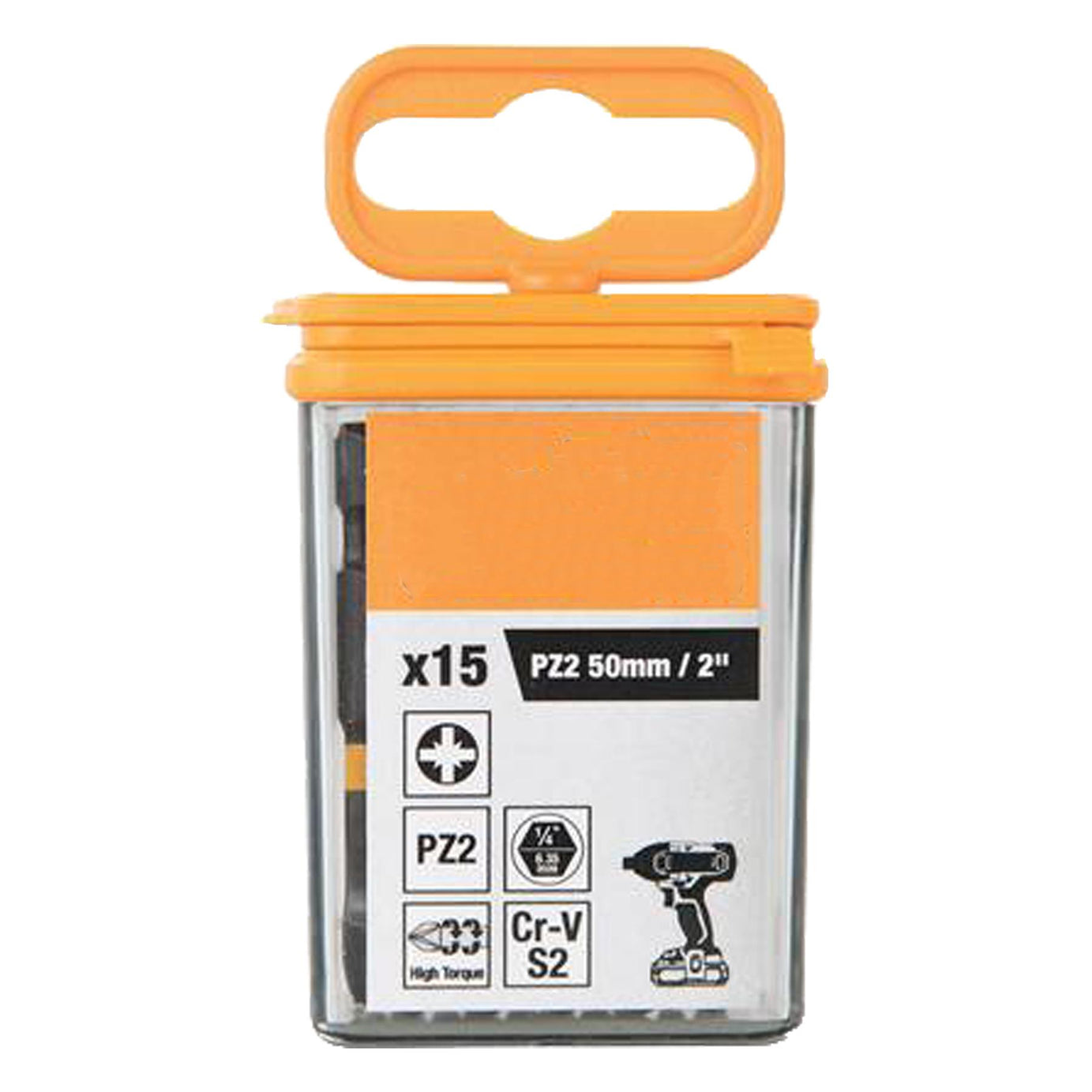 Pozi Screwdriver Impact Bit PZ2 High Torque Premium S2 Steel Drills 50mm 15pcs