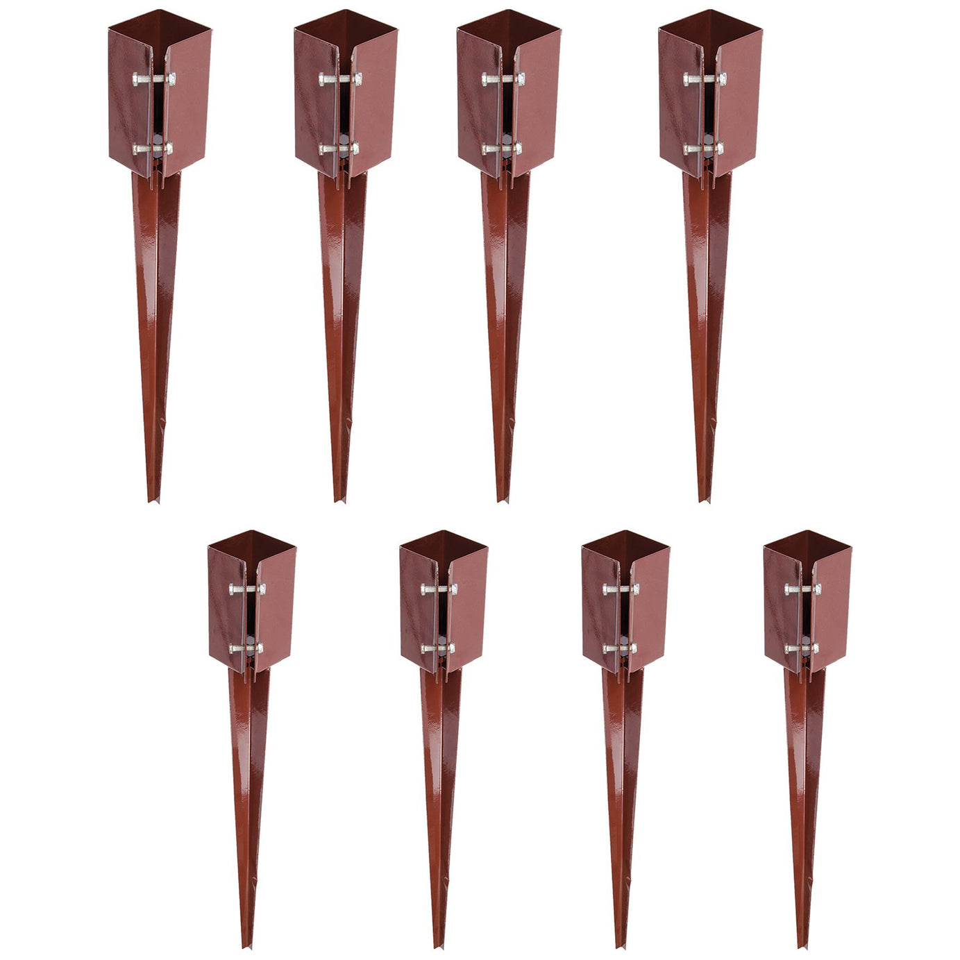 Fence Post Spike Support Holders Drive Down 750mm 3" 75 mm Like Metpost Holder 8PC