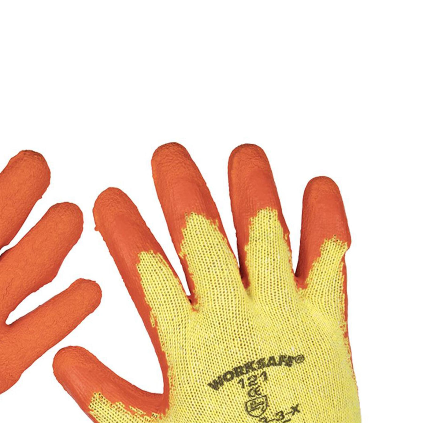 Sealey Latex Coated Work Gloves Builder Gardening Safety Grip Large 12 Pairs