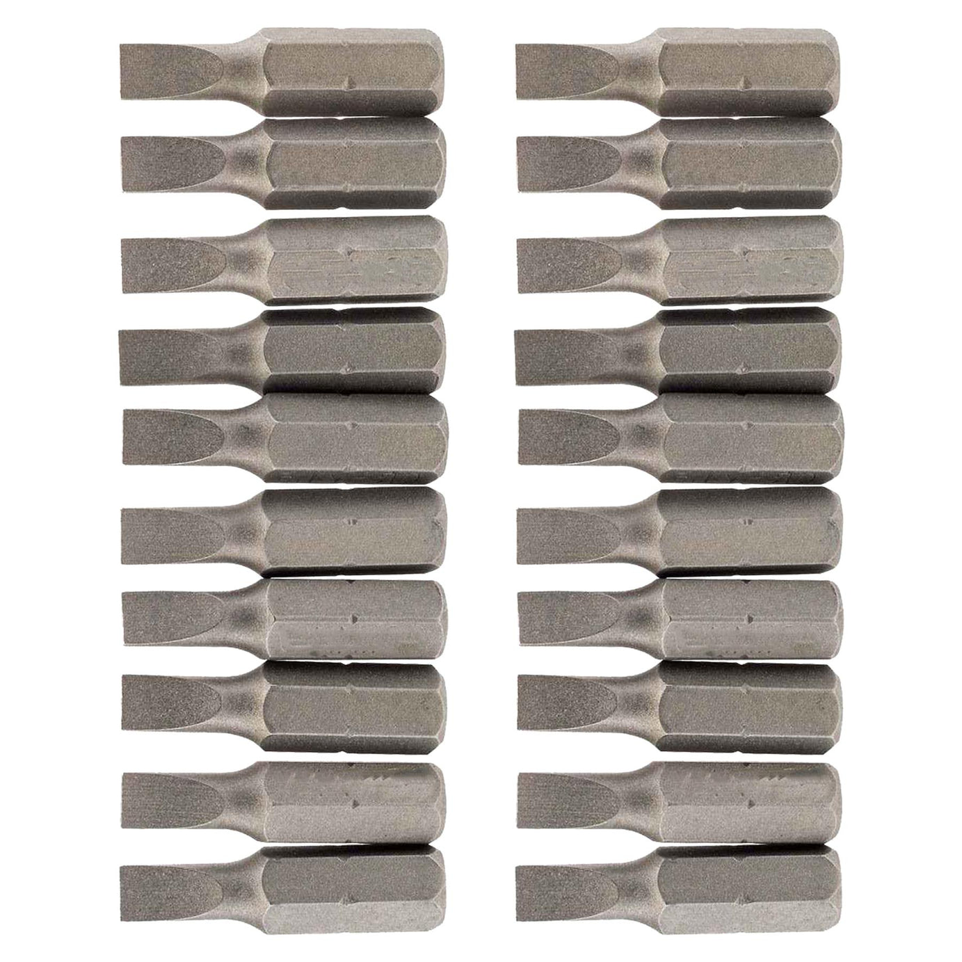 Slotted Screwdriver Bits 6mm CRV Chrome Vanadium Steel 1/4" Hex Drive 20Pcs